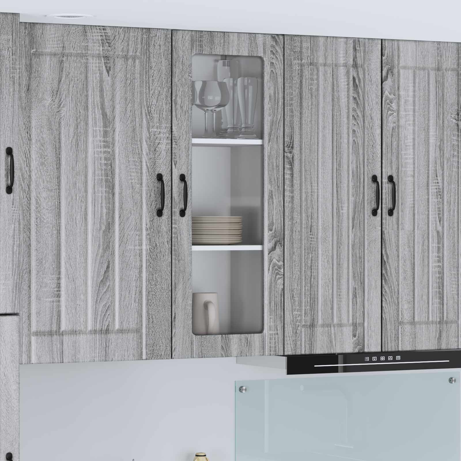Wandglas-Schrank LUCCA Graues Sonoma 40 x 31 x 100 cm