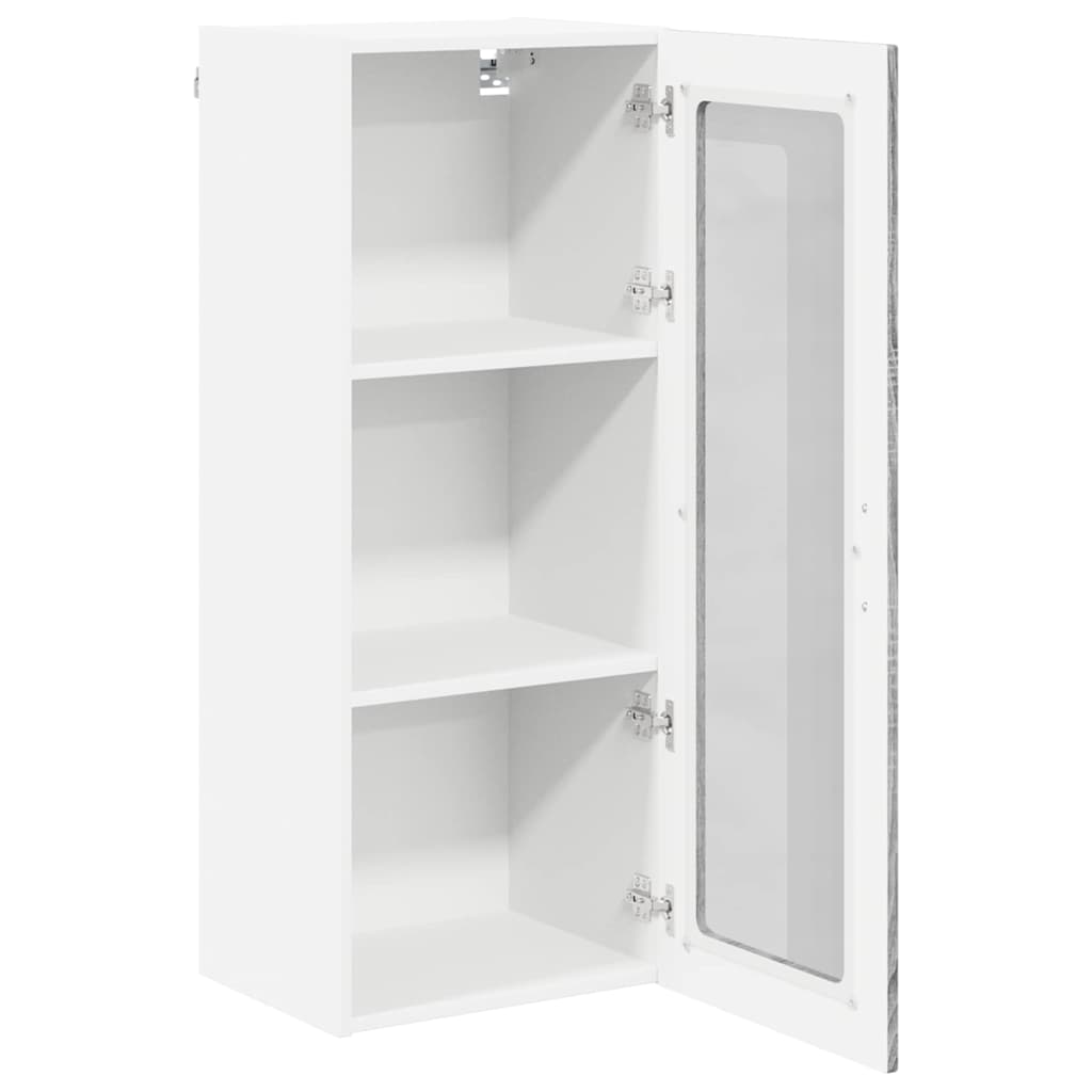 Wandglas-Schrank LUCCA Graues Sonoma 40 x 31 x 100 cm