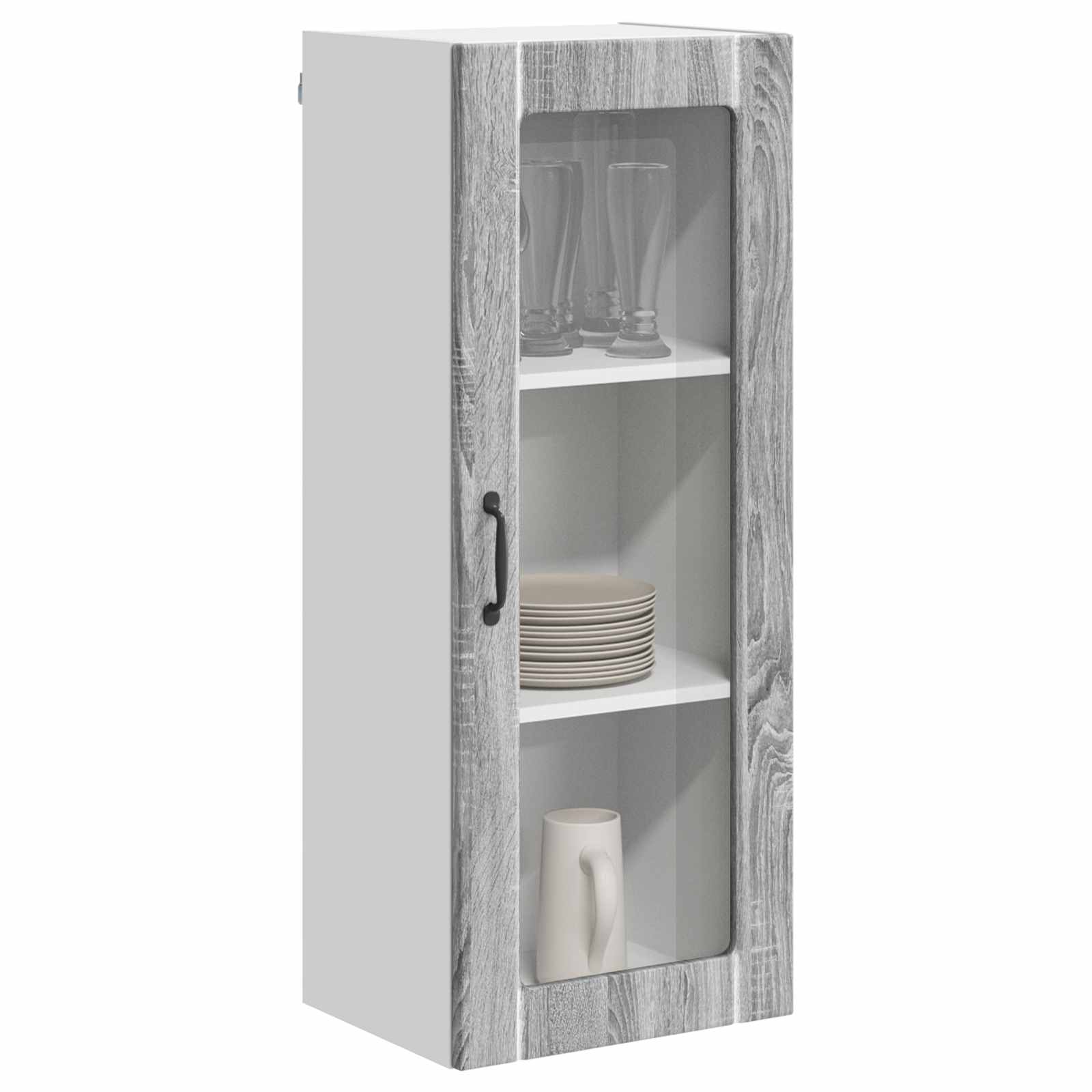 Wandglas-Schrank LUCCA Graues Sonoma 40 x 31 x 100 cm