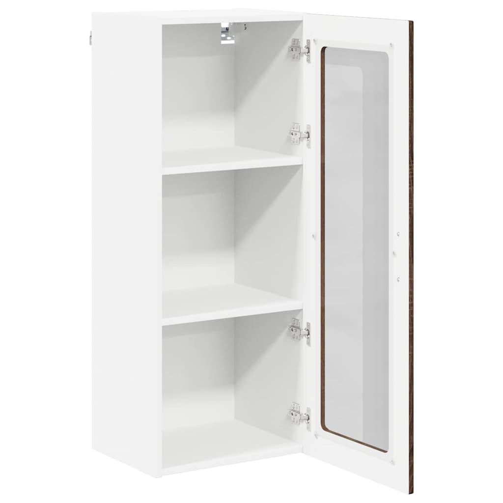 Wandglas-Schrank LUCCA Brauneiche 40 x 31 x 100 cm