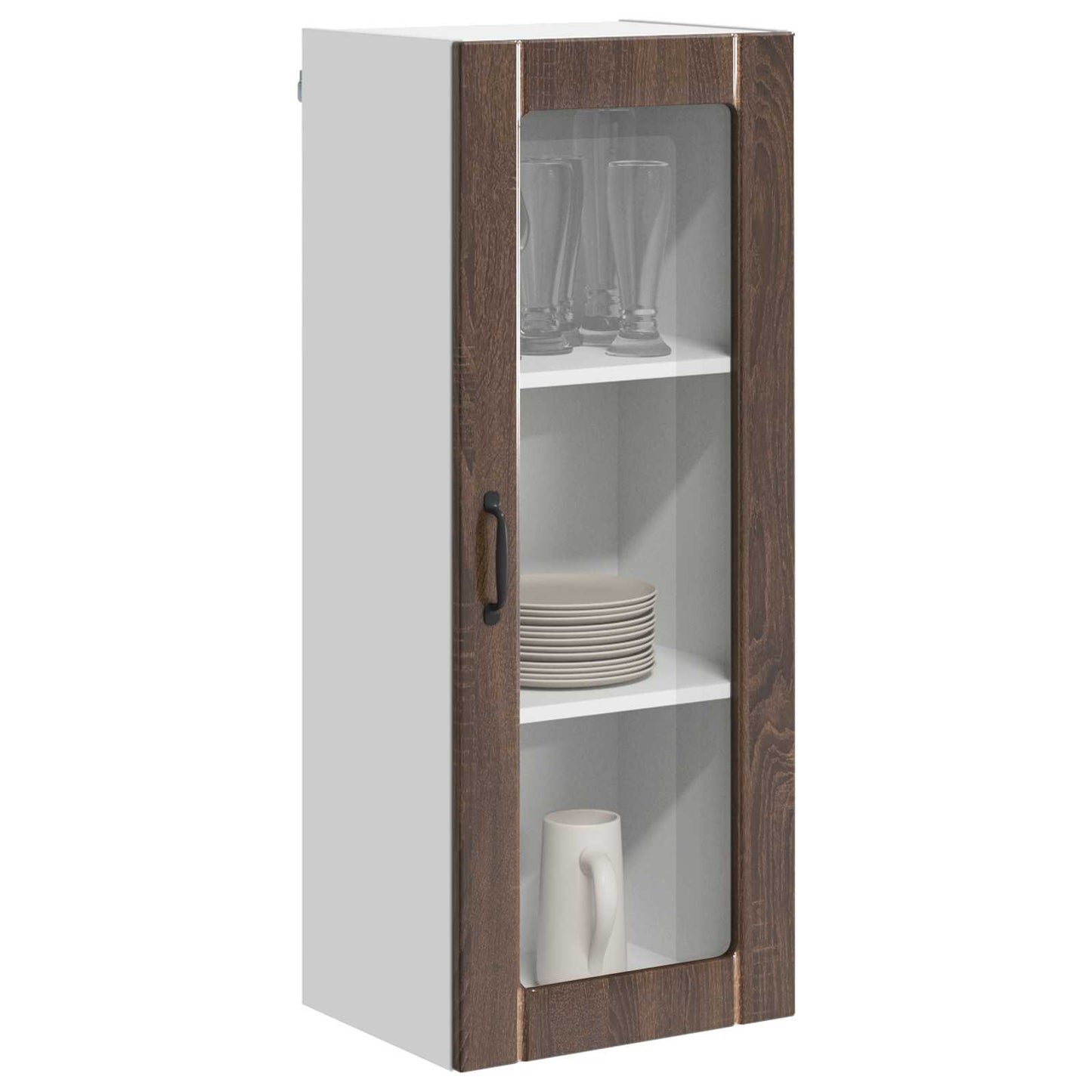 Wandglas-Schrank LUCCA Brauneiche 40 x 31 x 100 cm