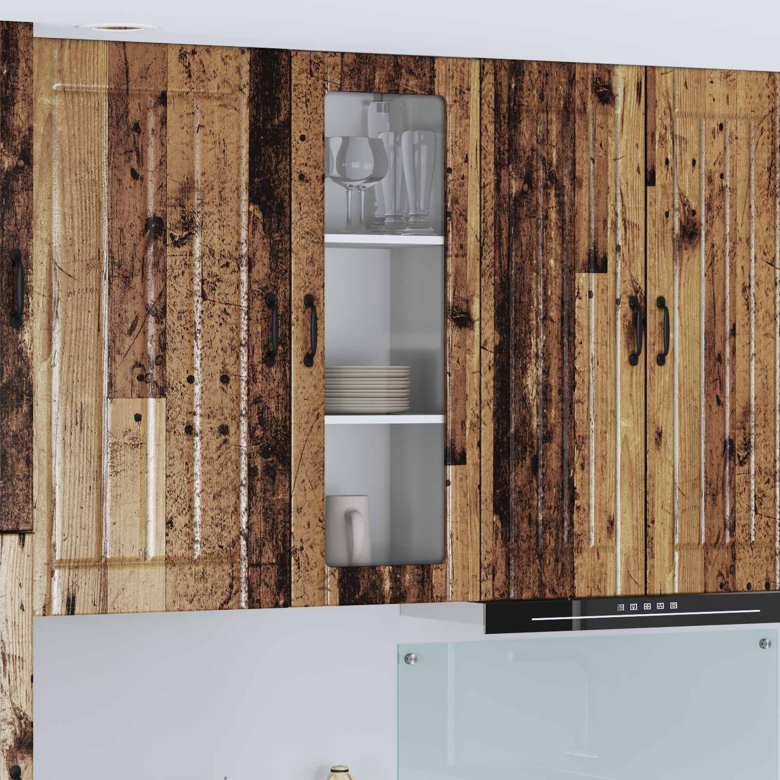 Wandglas-Schrank LUCCA Altholz 40 x 31 x 100 cm Holzwerkstoff