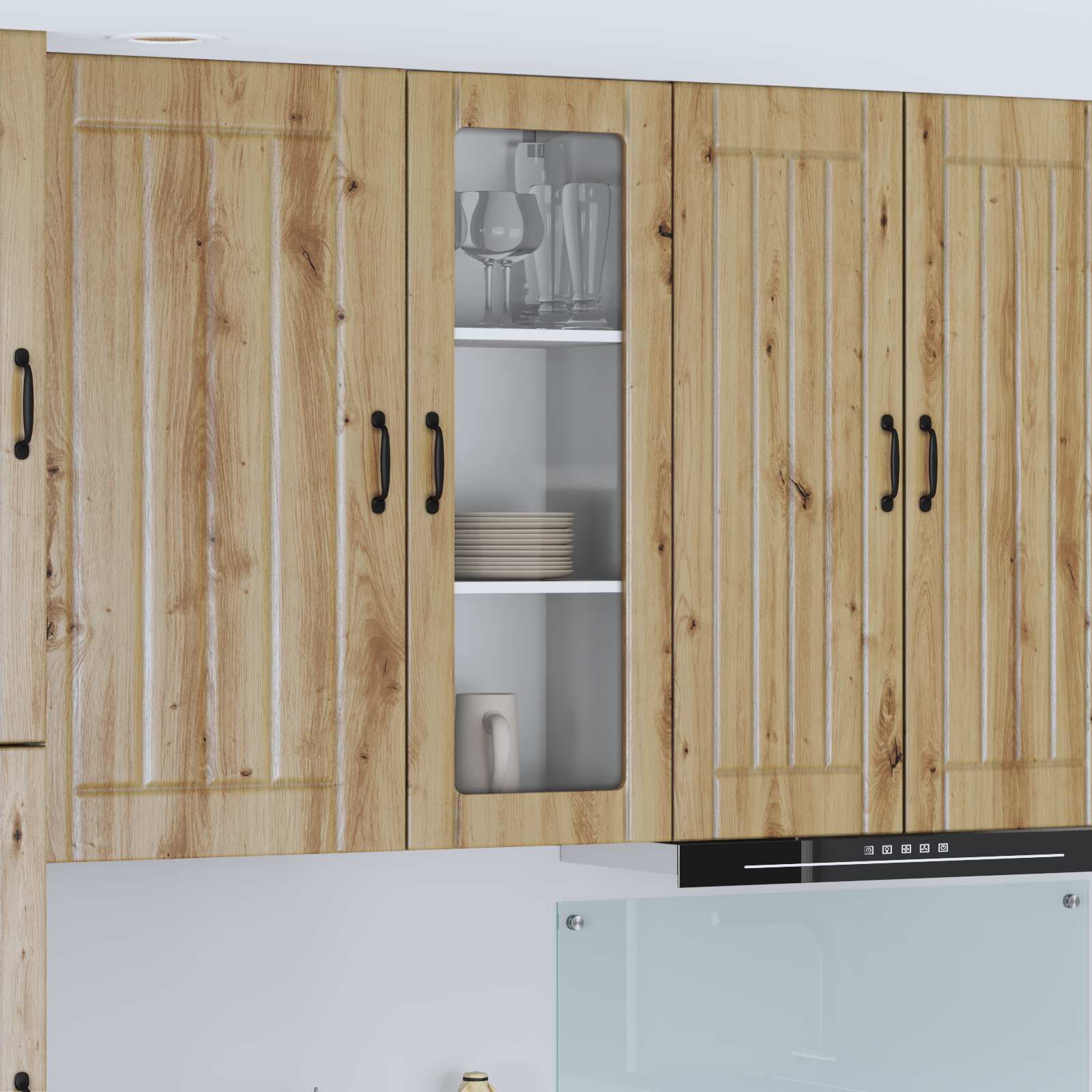 Wandglas-Schrank LUCCA Artisan-Eiche 40 x 31 x 100 cm