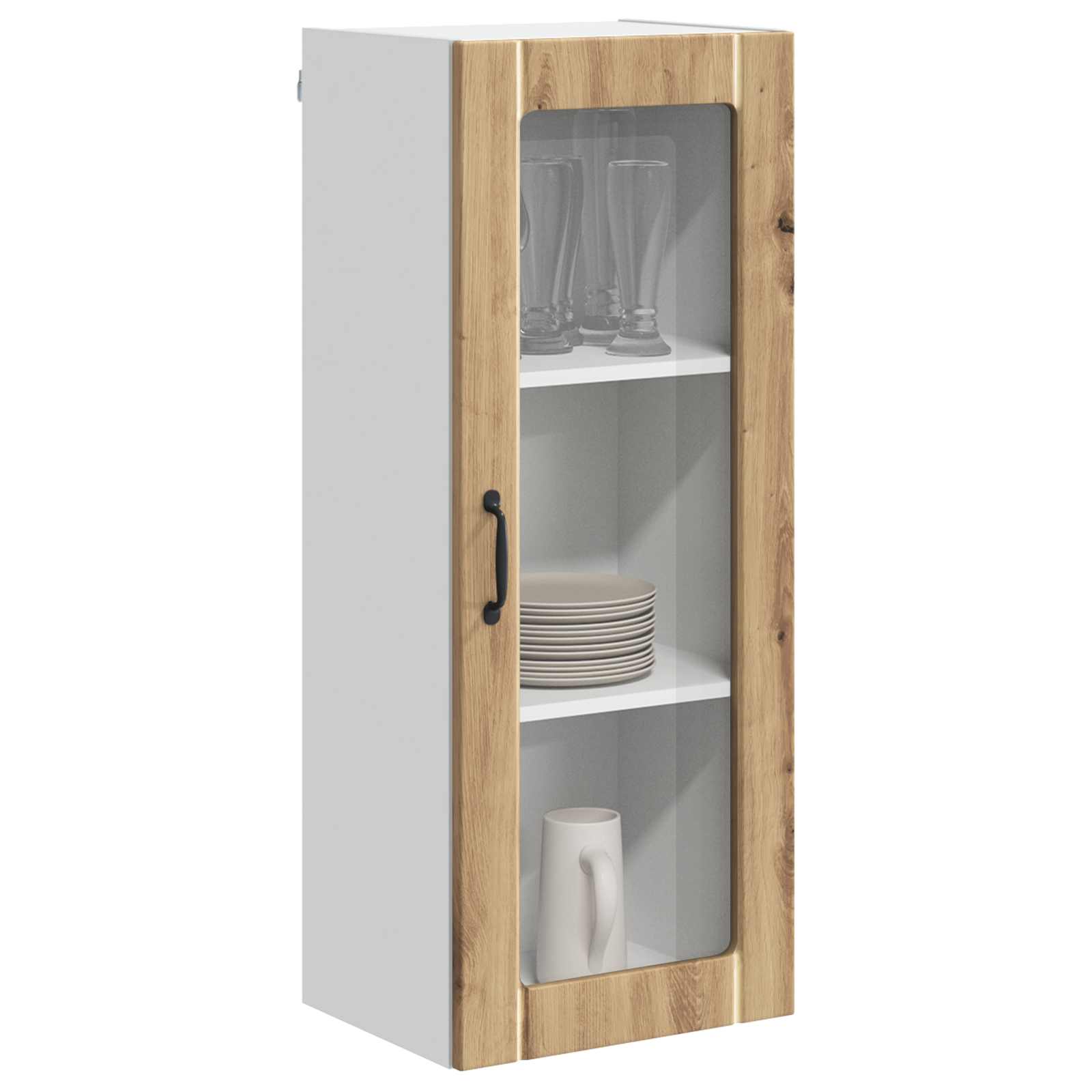 Wandglas-Schrank LUCCA Artisan-Eiche 40 x 31 x 100 cm