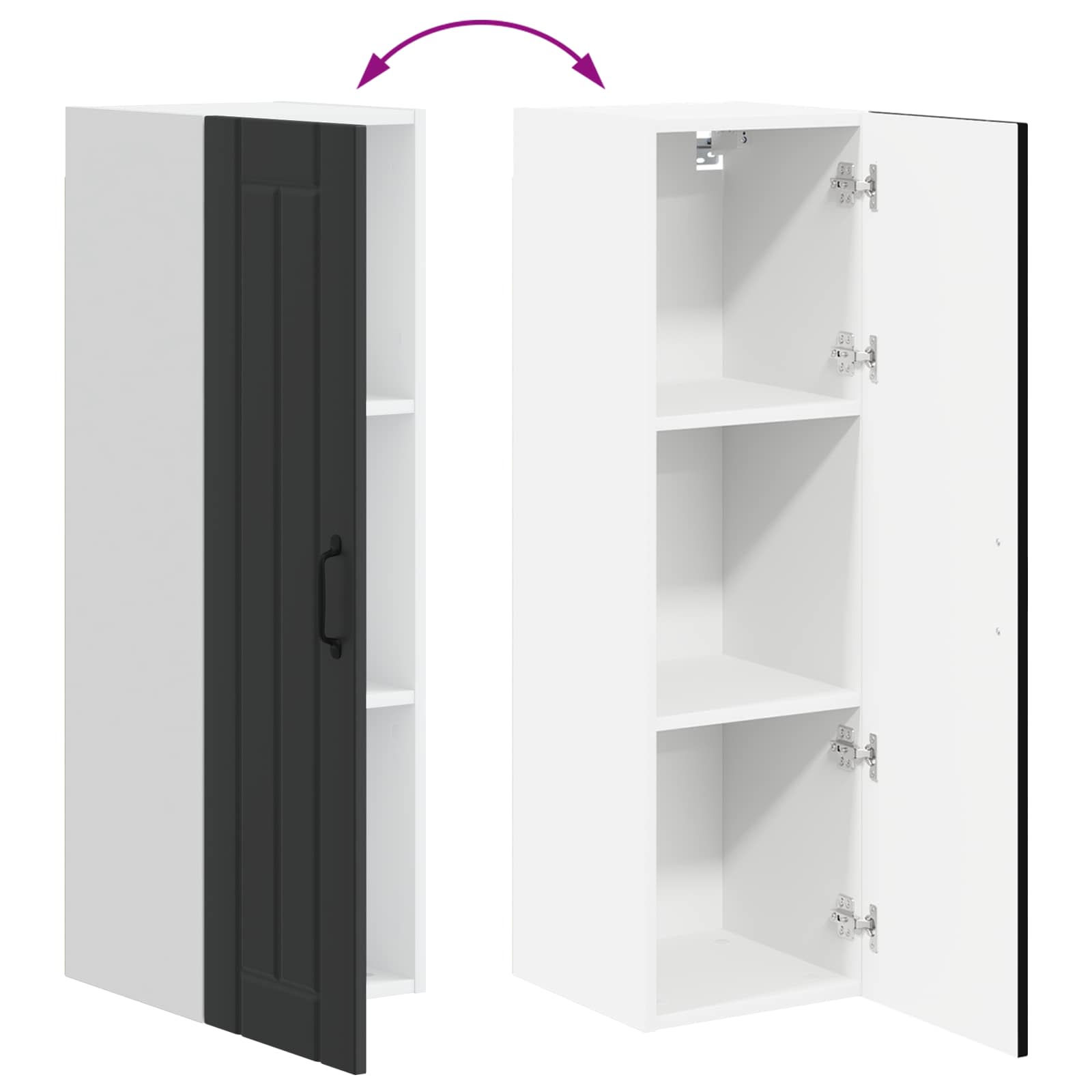 Wandschrank LUCCA Schwarz 30 x 31 x 100 cm Holzwerkstoff