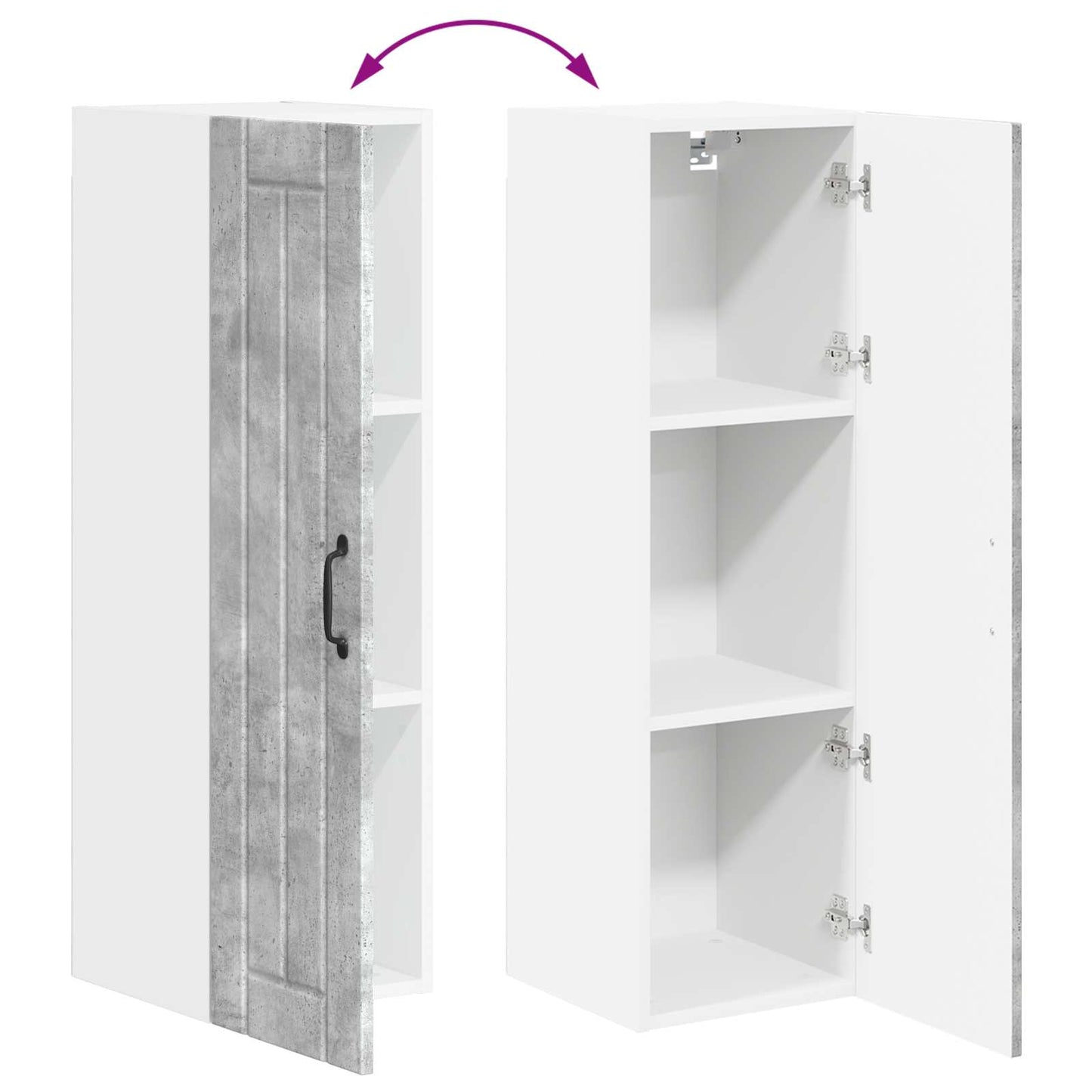 Wandschrank LUCCA Betongrau 30 x 31 x 100 cm Holzwerkstoff