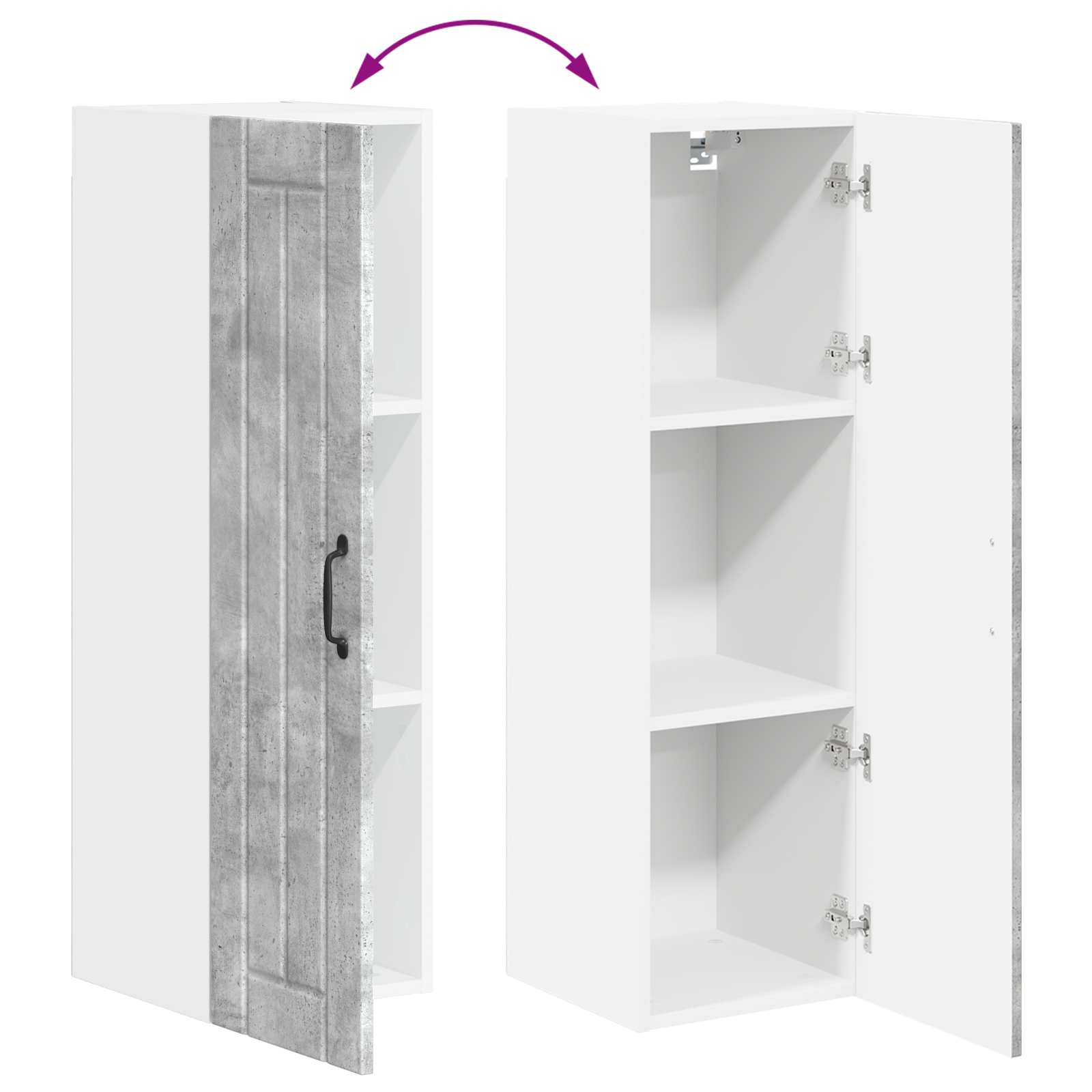 Wandschrank LUCCA Betongrau 30 x 31 x 100 cm Holzwerkstoff