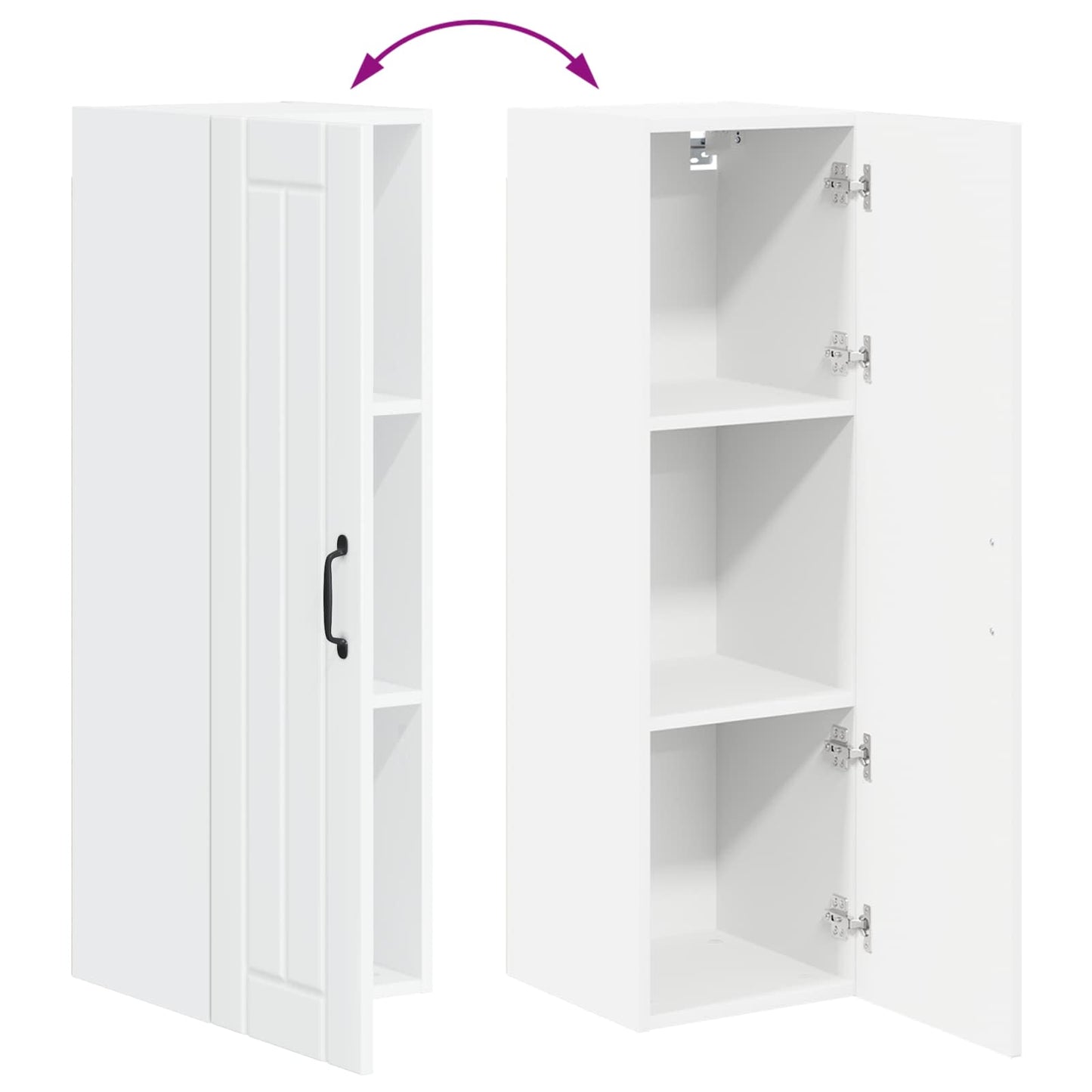 Wandschrank LUCCA Hochglanz Weiß 30 x 31 x 100 cm Holzwerkstoff