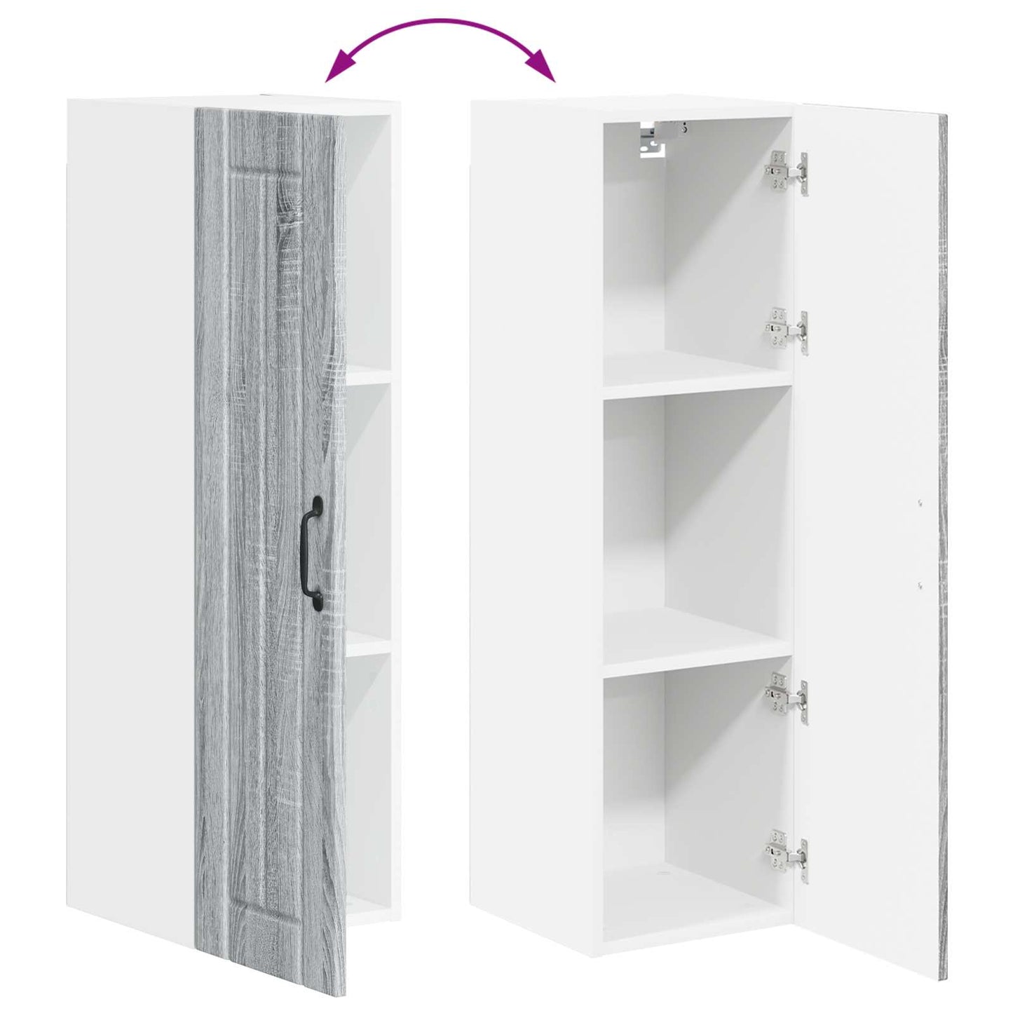Wandschrank LUCCA Graues Sonoma 30 x 31 x 100 cm Holzwerkstoff