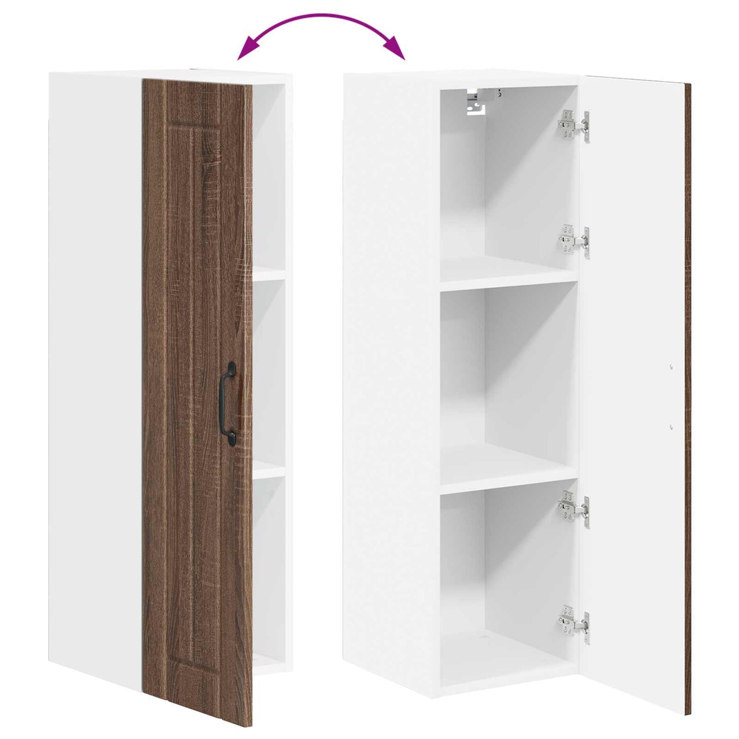 Wandschrank LUCCA Brauneiche 30 x 31 x 100 cm Holzwerkstoff