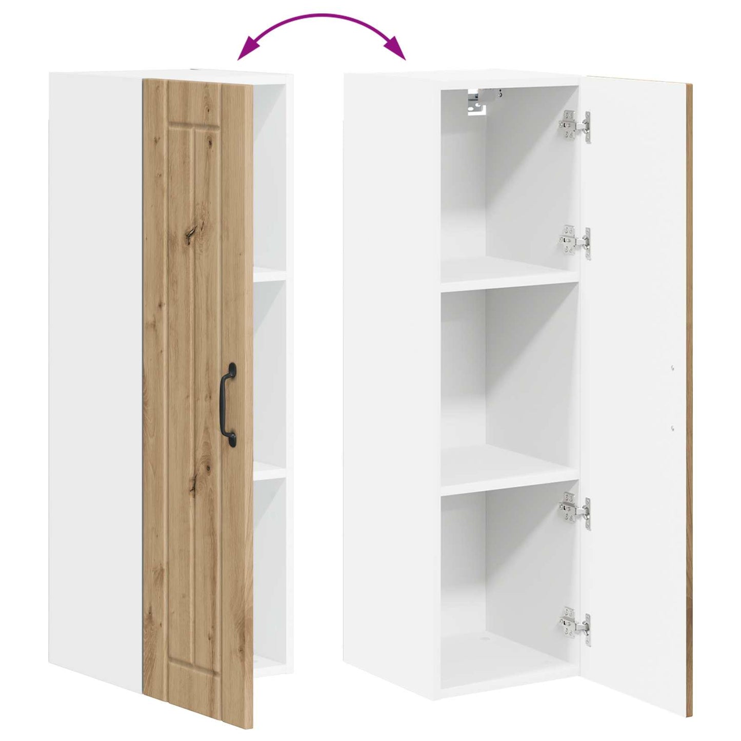 Wandschrank LUCCA Artisan-Eiche 30 x 31 x 100 cm Holzwerkstoff