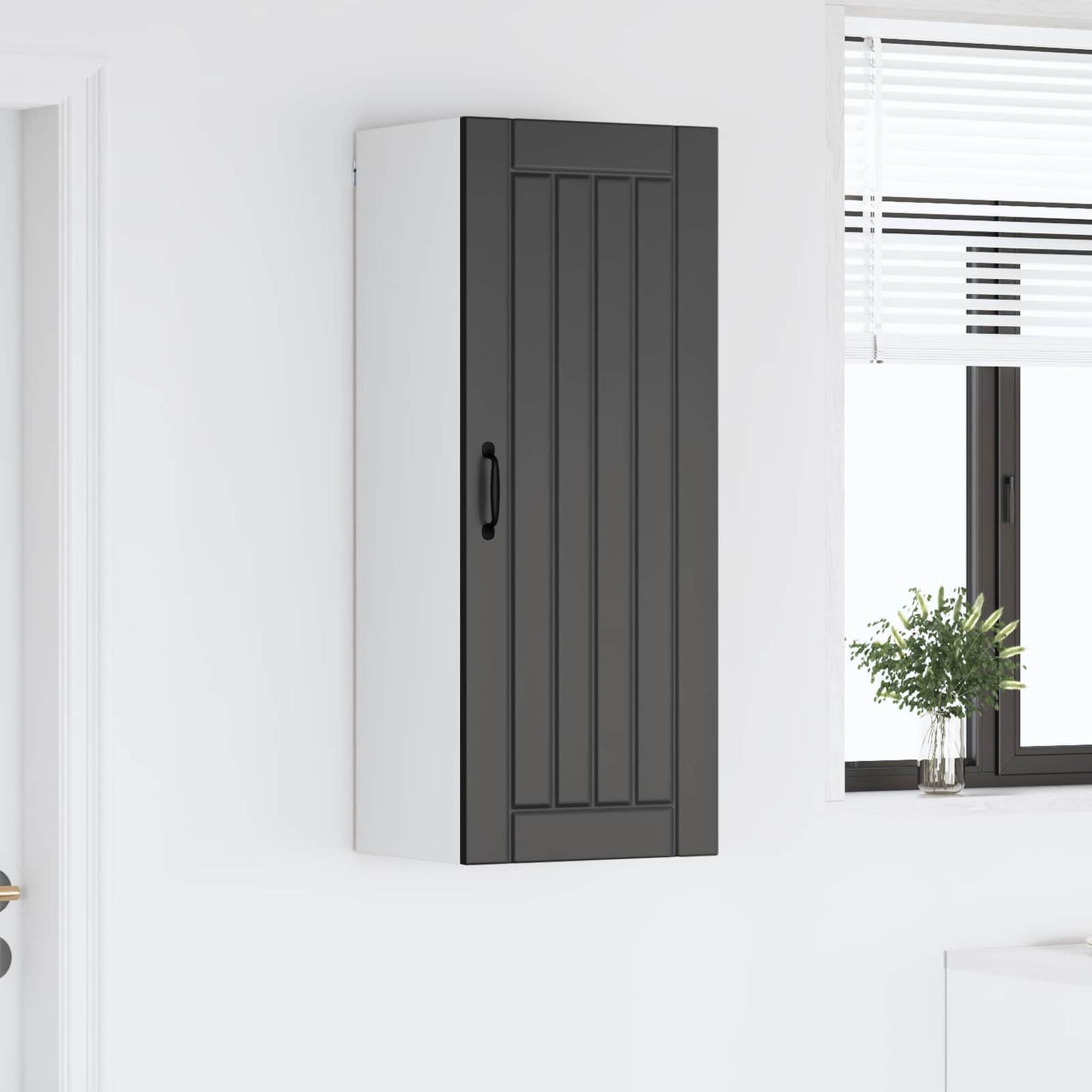 Wandschrank LUCCA Schwarz 40 x 31 x 100 cm Holzwerkstoff
