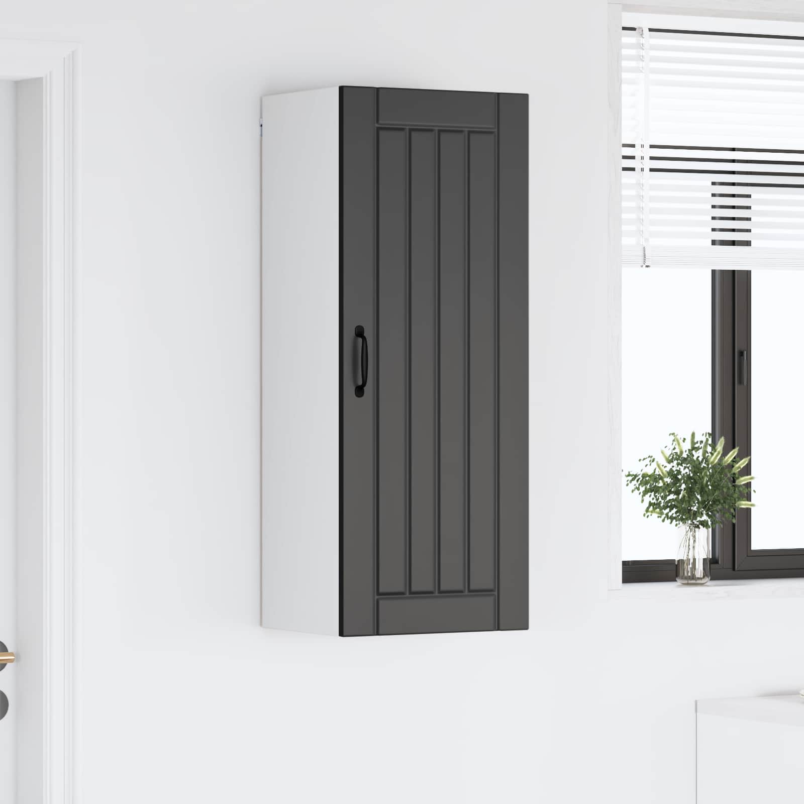 Wandschrank LUCCA Schwarz 40 x 31 x 100 cm Holzwerkstoff