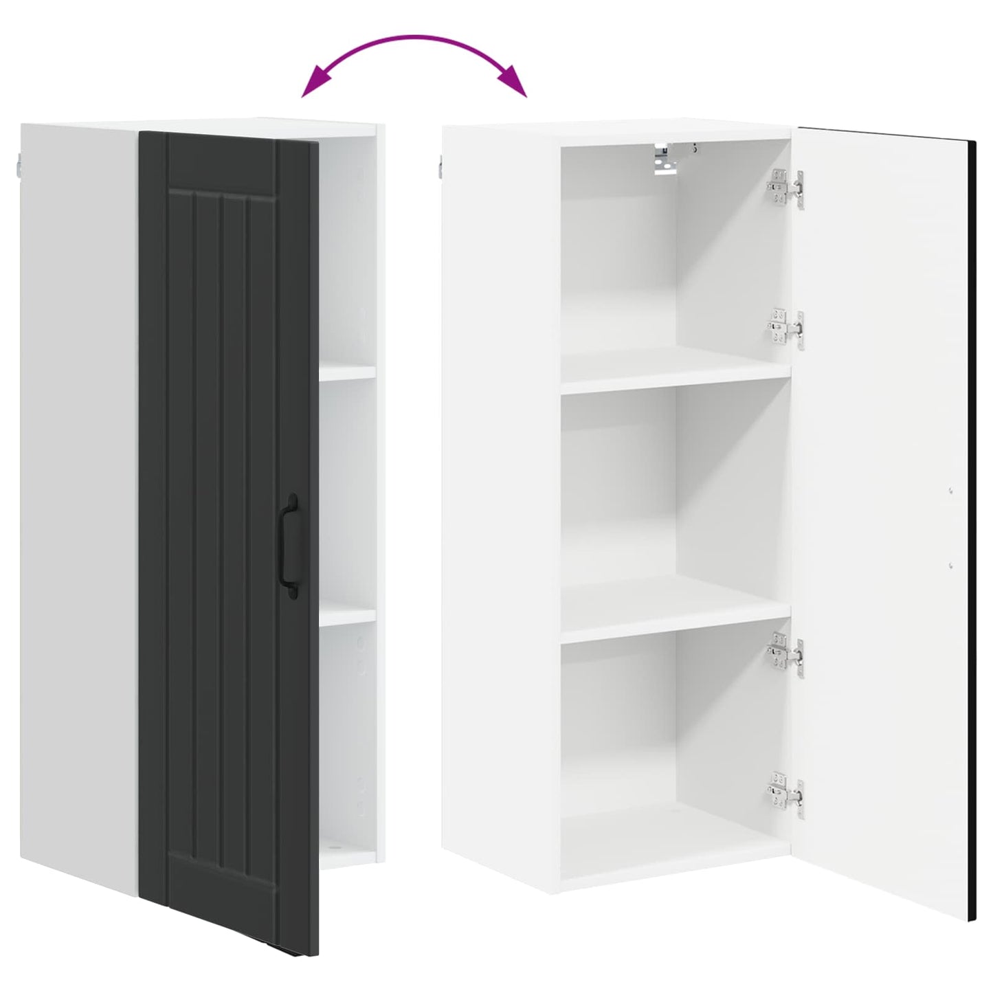 Wandschrank LUCCA Schwarz 40 x 31 x 100 cm Holzwerkstoff