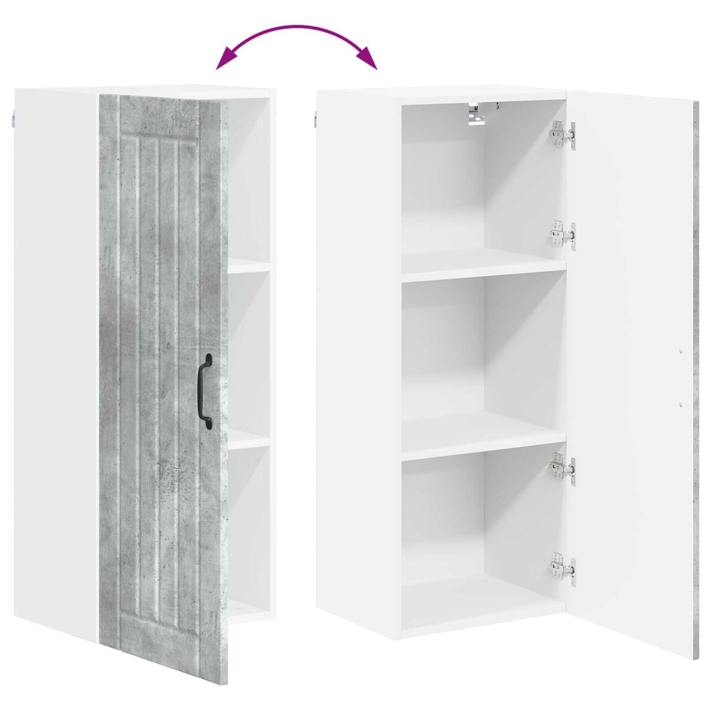 Wandschrank LUCCA Betongrau 40 x 31 x 100 cm Holzwerkstoff
