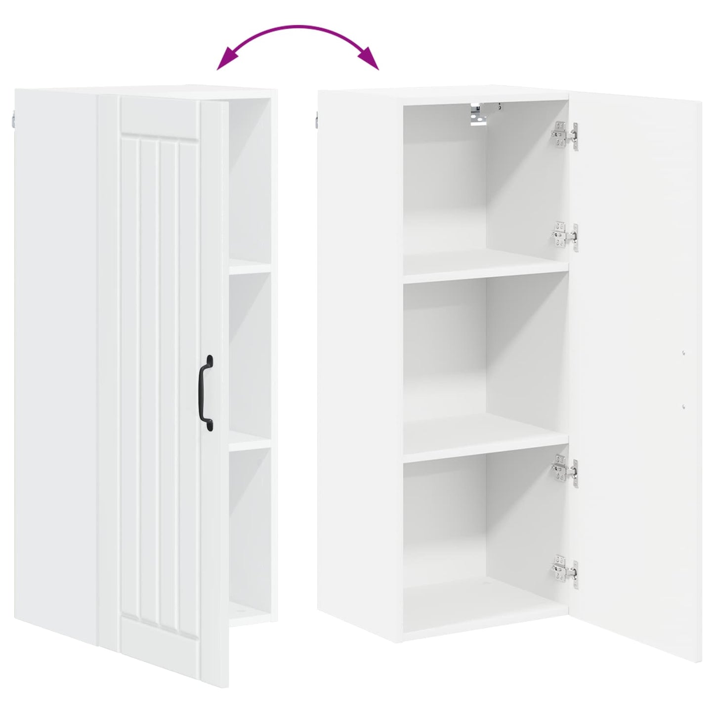 Wandschrank LUCCA Hochglanz Weiß 40 x 31 x 100 cm Holzwerkstoff
