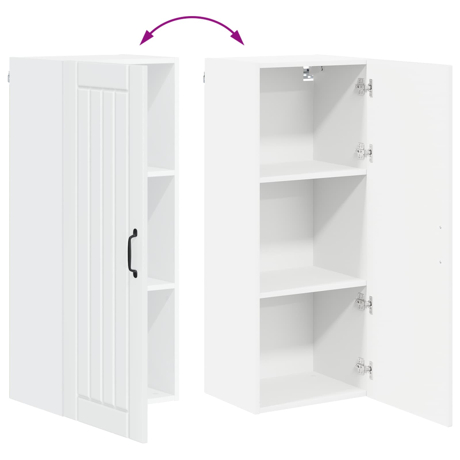 Wandschrank LUCCA Hochglanz Weiß 40 x 31 x 100 cm Holzwerkstoff