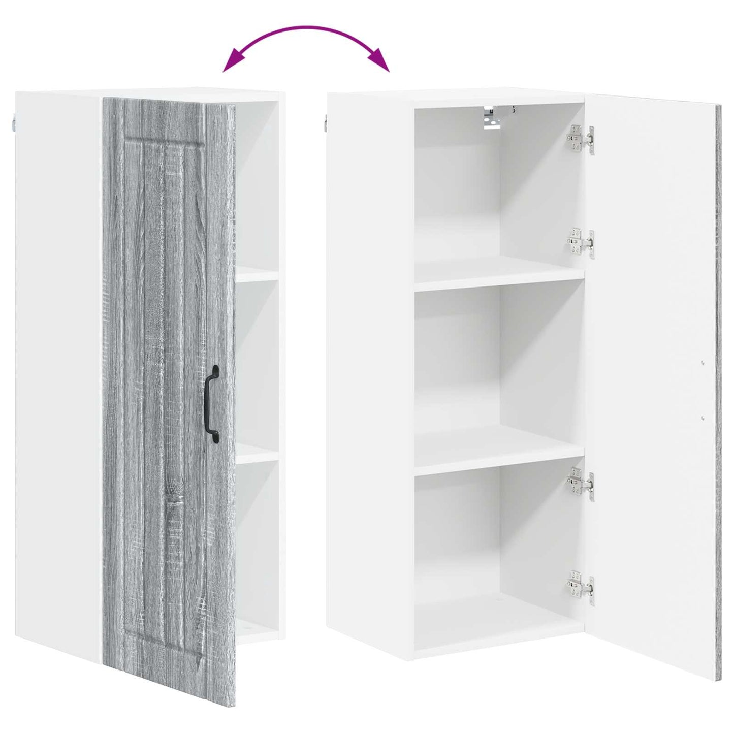 Wandschrank LUCCA Graues Sonoma 40 x 31 x 100 cm Holzwerkstoff