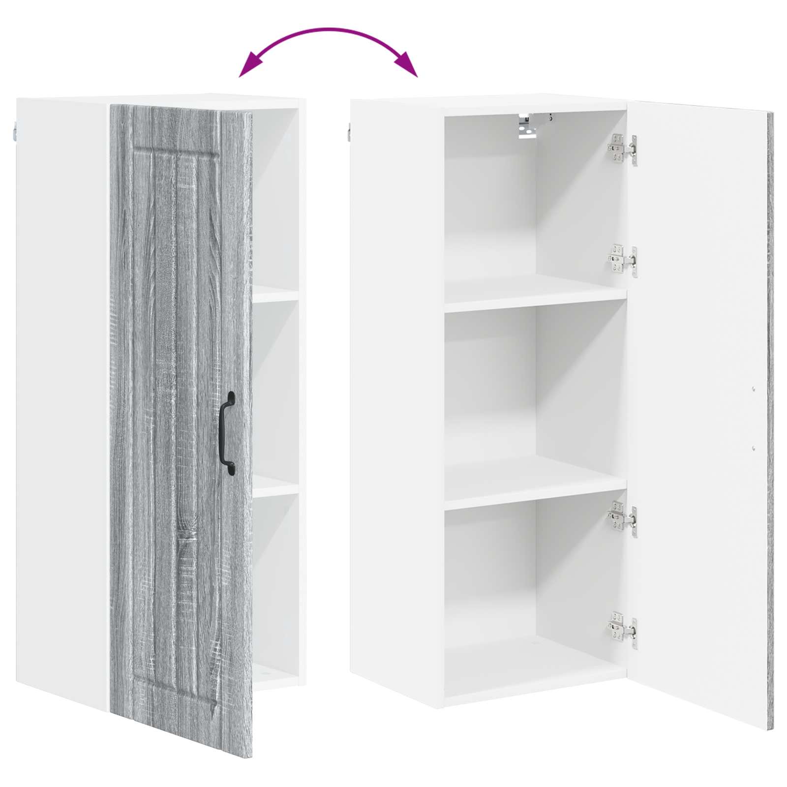 Wandschrank LUCCA Graues Sonoma 40 x 31 x 100 cm Holzwerkstoff