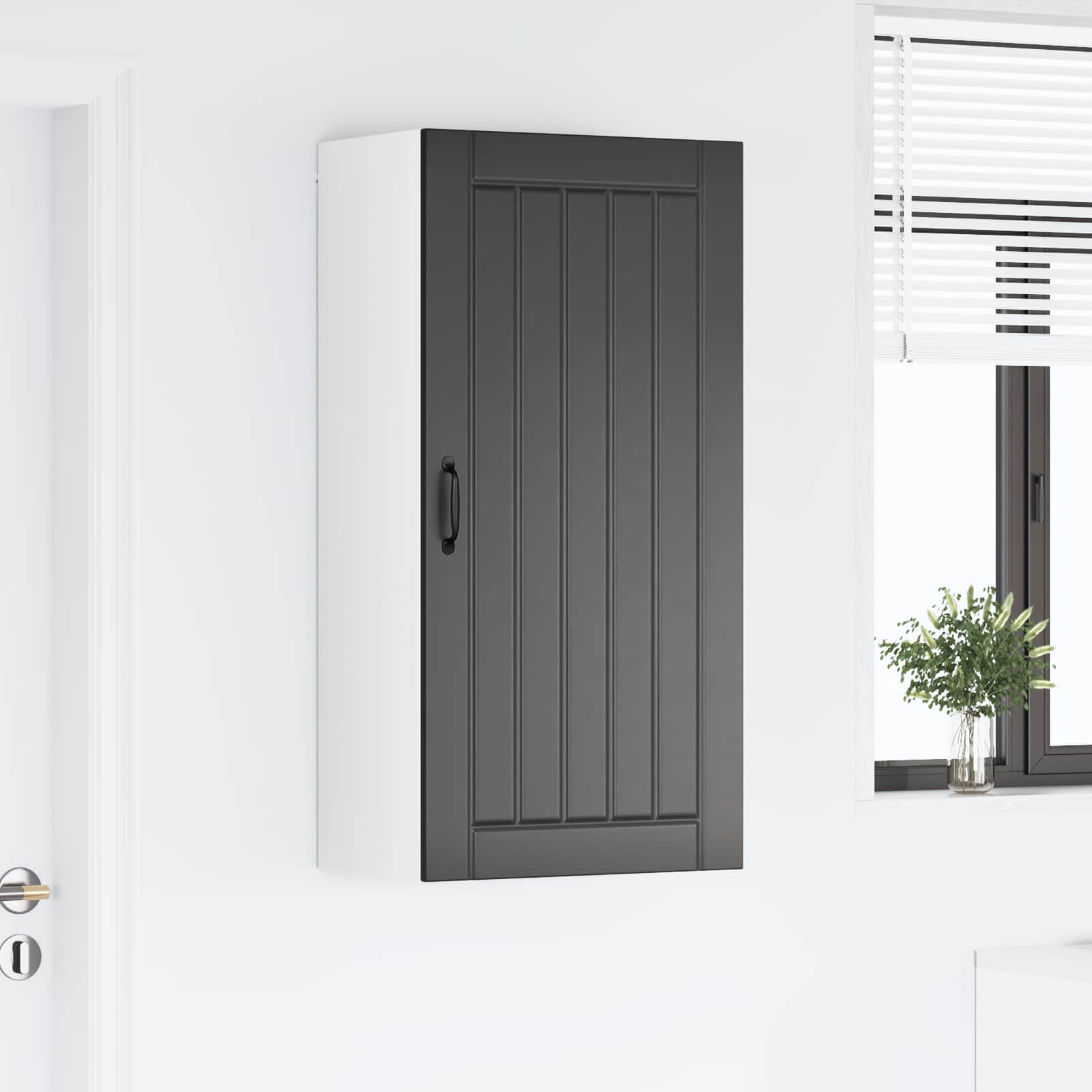 Wandschrank LUCCA Schwarz 50 x 31 x 100 cm Holzwerkstoff