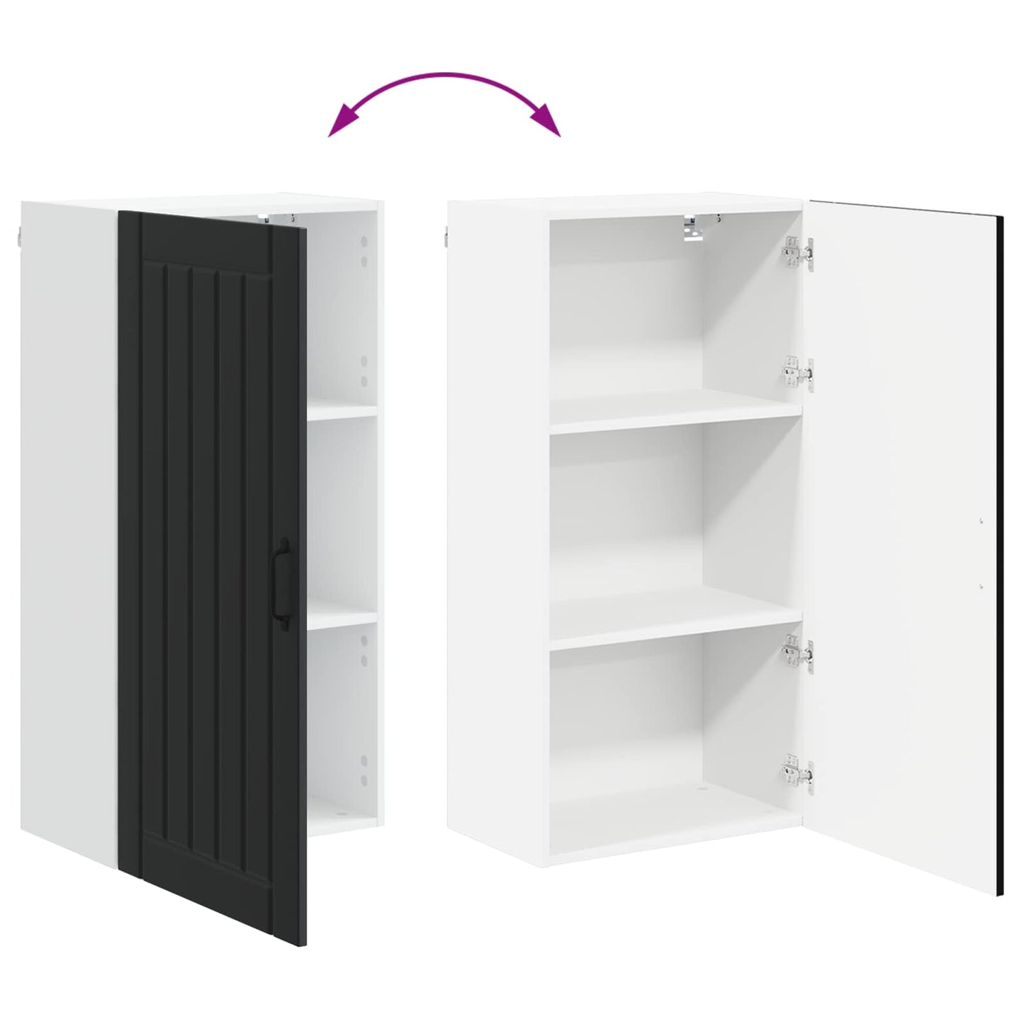 Wandschrank LUCCA Schwarz 50 x 31 x 100 cm Holzwerkstoff