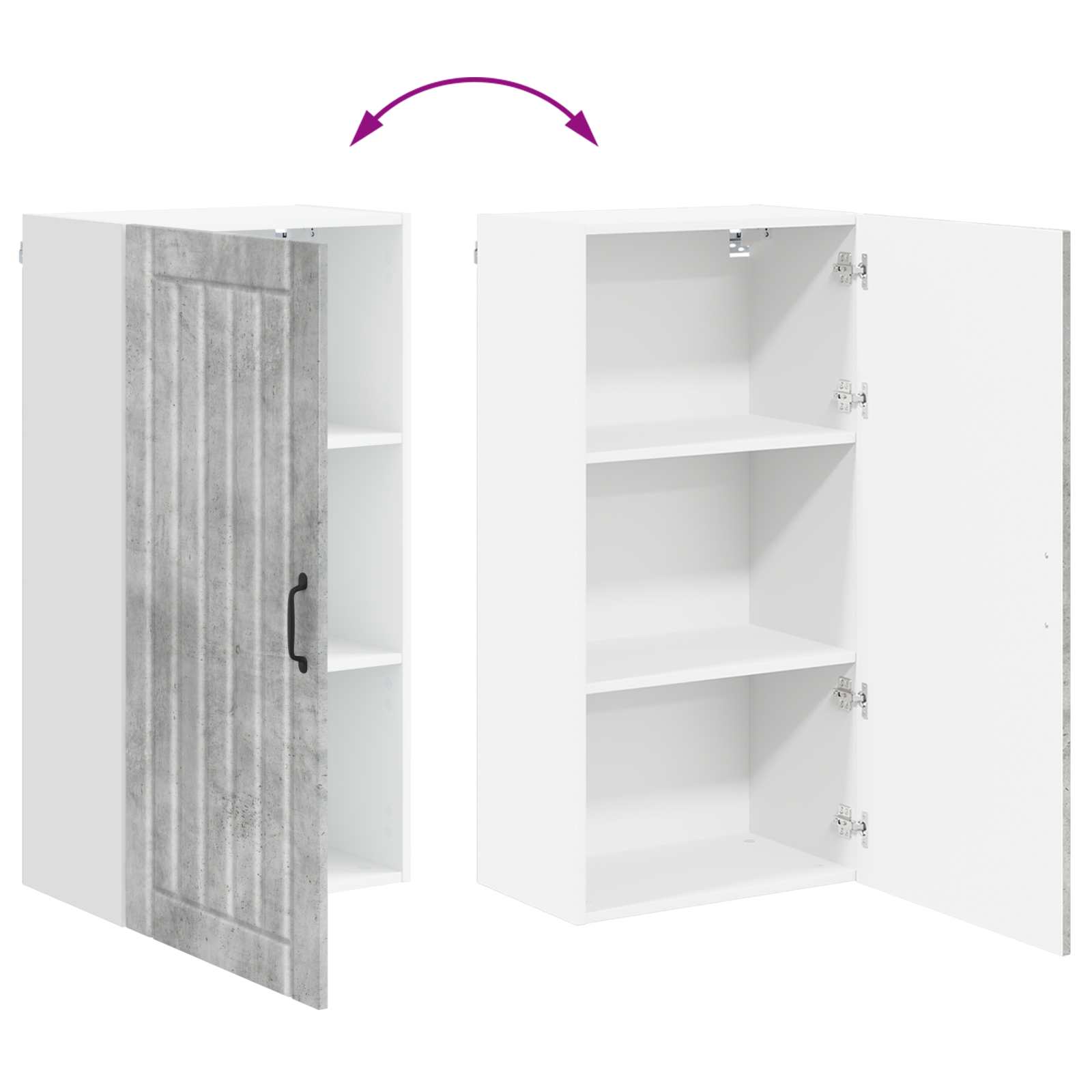 Wandschrank LUCCA Betongrau 50 x 31 x 100 cm Holzwerkstoff
