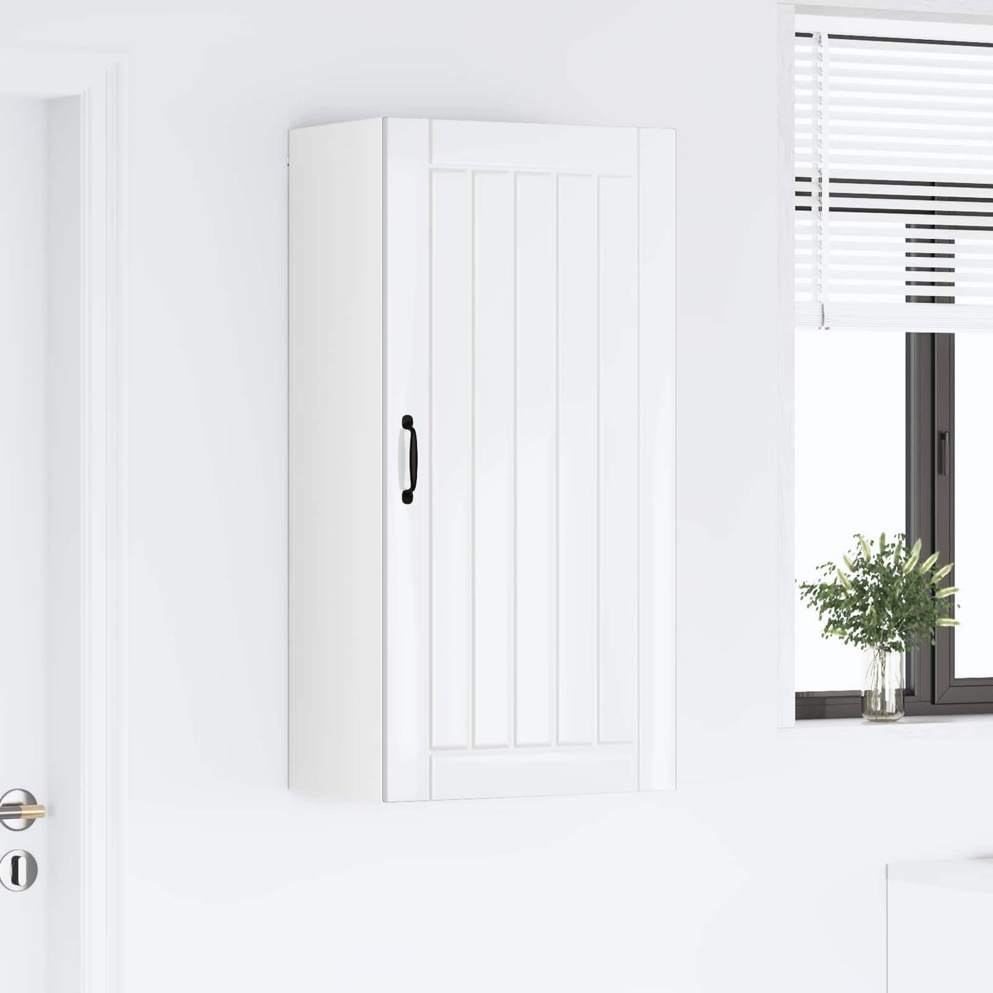 Wandschrank LUCCA Hochglanz Weiß 50 x 31 x 100 cm Holzwerkstoff