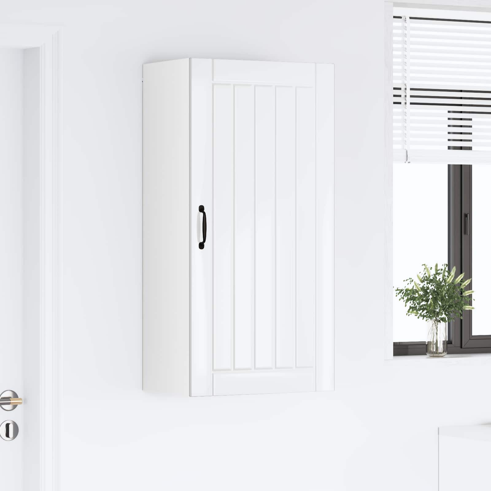 Wandschrank LUCCA Hochglanz Weiß 50 x 31 x 100 cm Holzwerkstoff