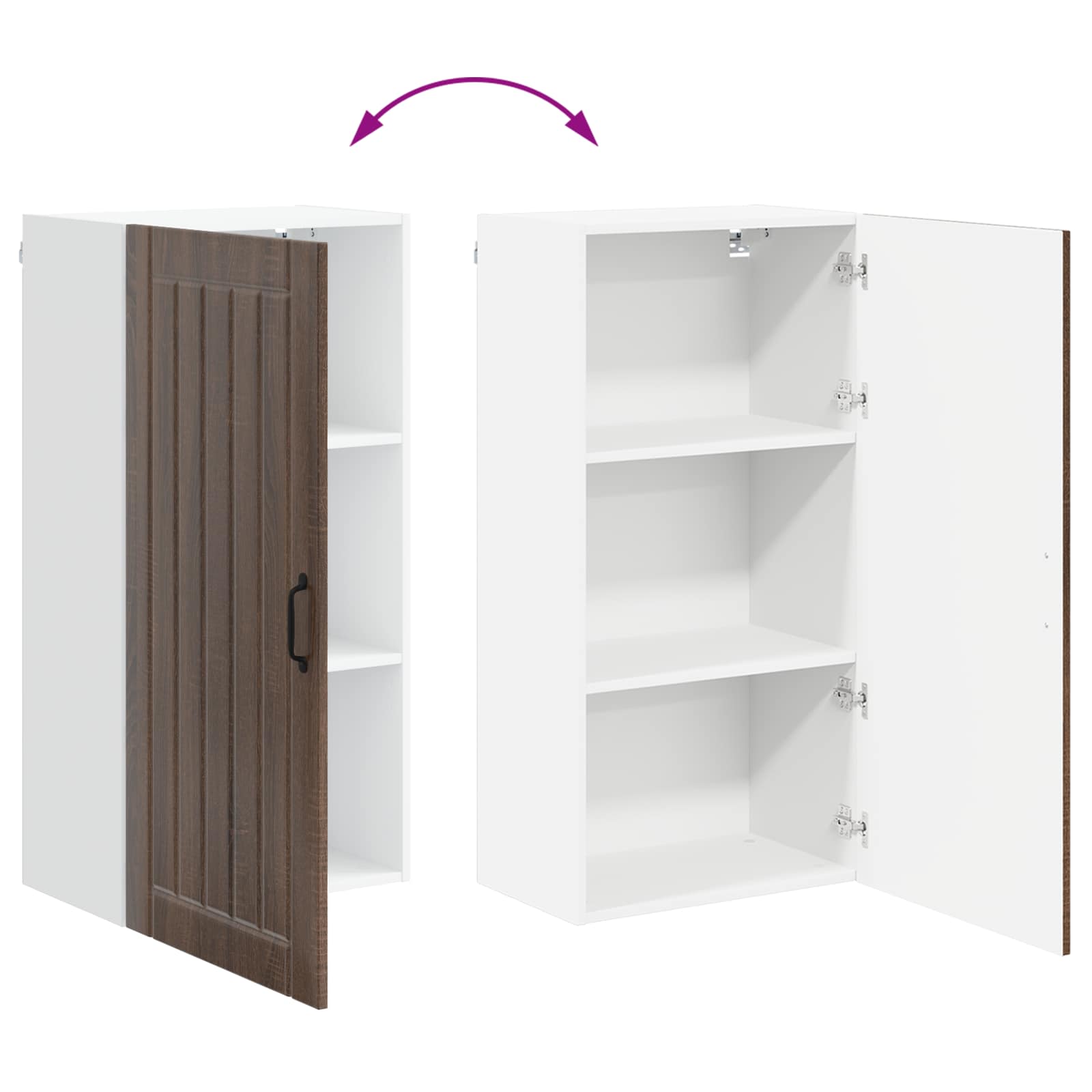Wandschrank LUCCA Brauneiche 50 x 31 x 100 cm Holzwerkstoff