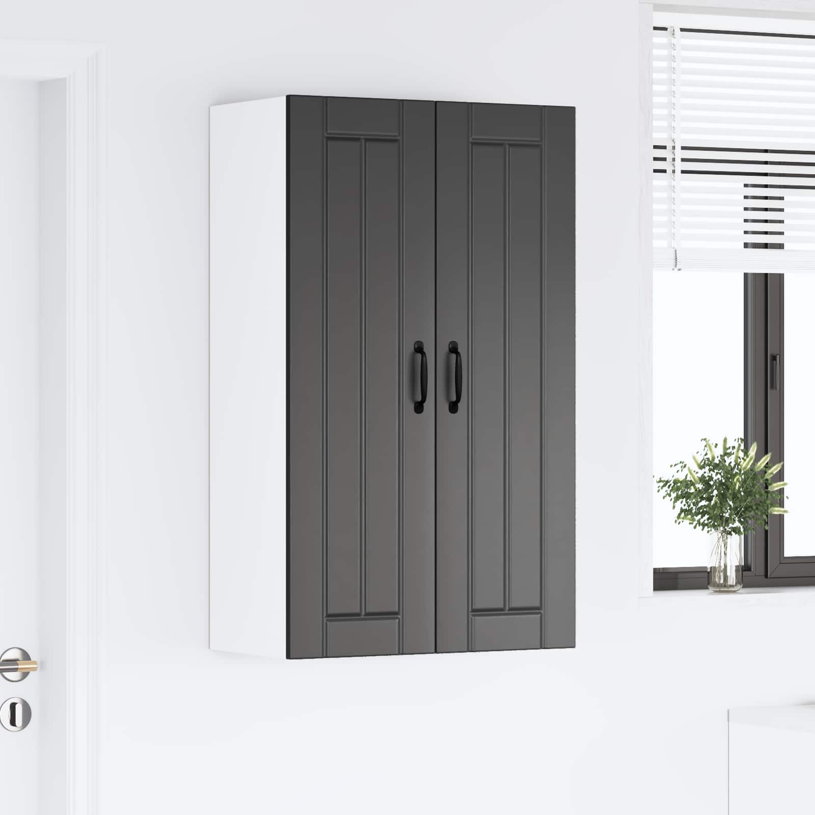 Wandschrank LUCCA Schwarz 60 x 31 x 100 cm Holzwerkstoff