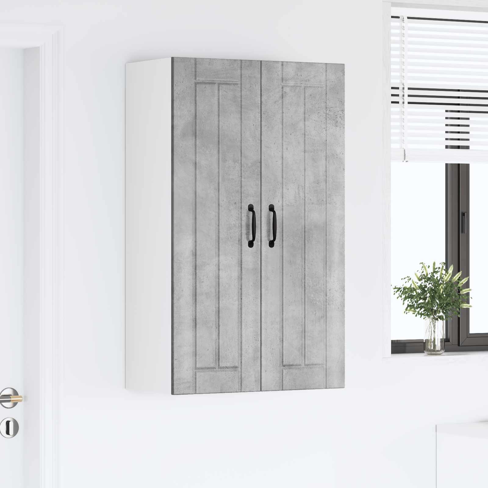 Wandschrank LUCCA Betongrau 60 x 31 x 100 cm Holzwerkstoff