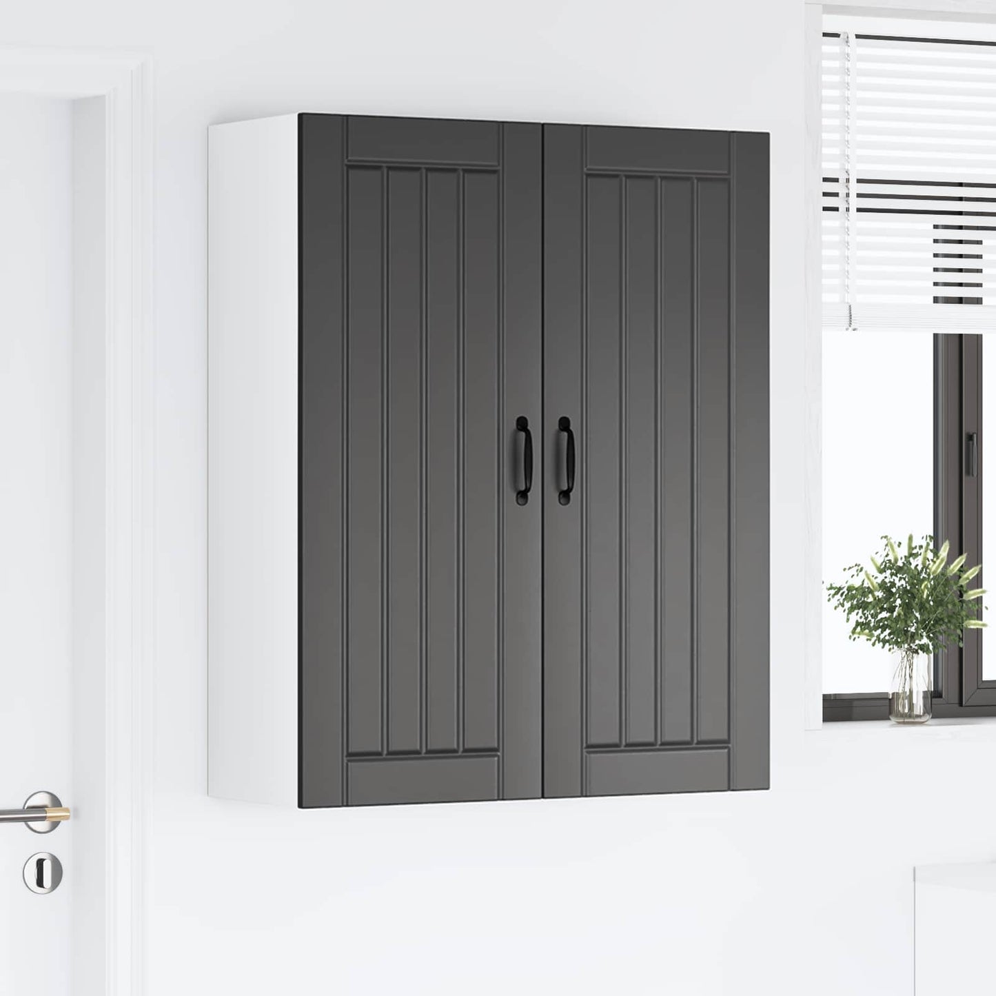 Wandschrank LUCCA Schwarz 80 x 31 x 100 cm Holzwerkstoff