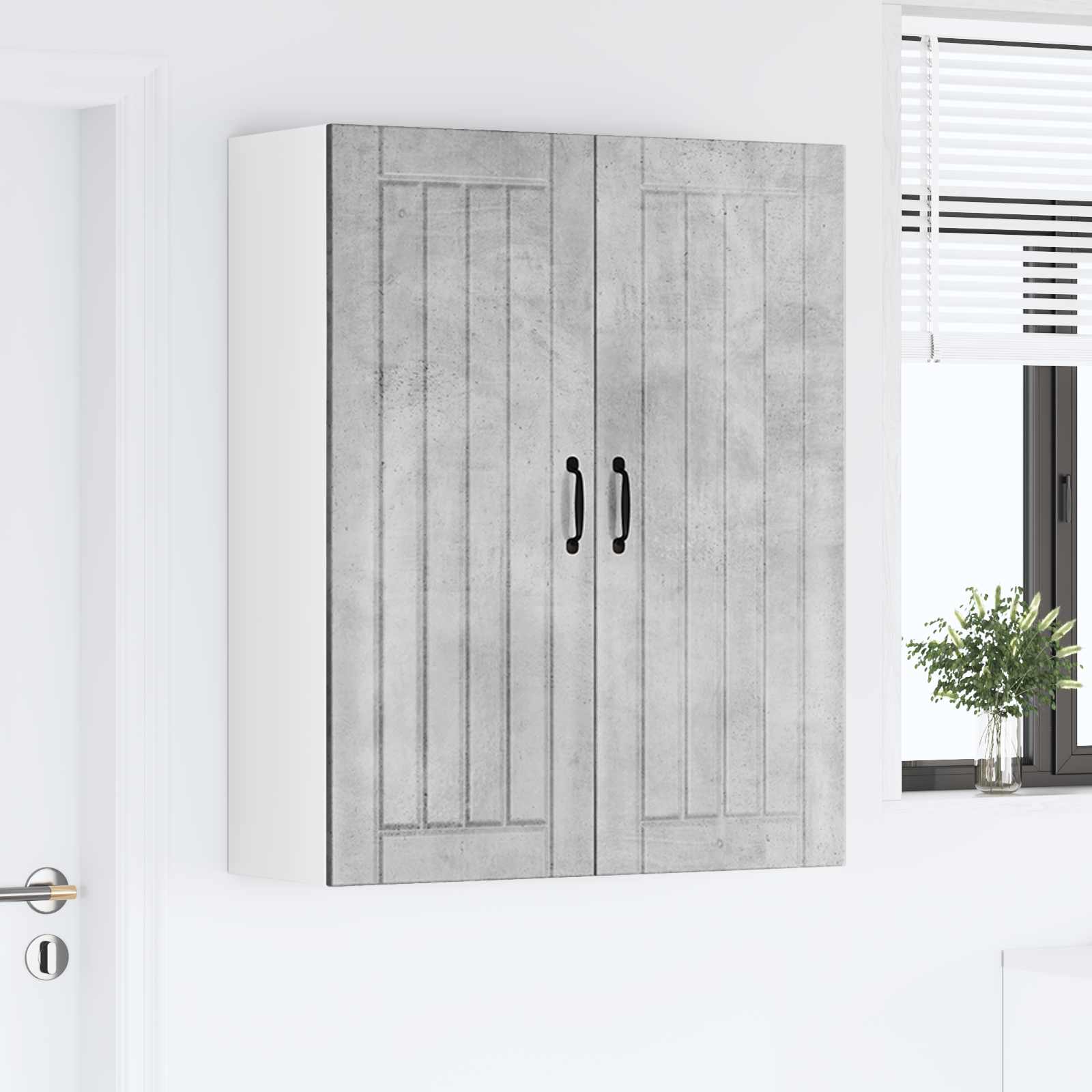 Wandschrank LUCCA Betongrau 80 x 31 x 100 cm Holzwerkstoff