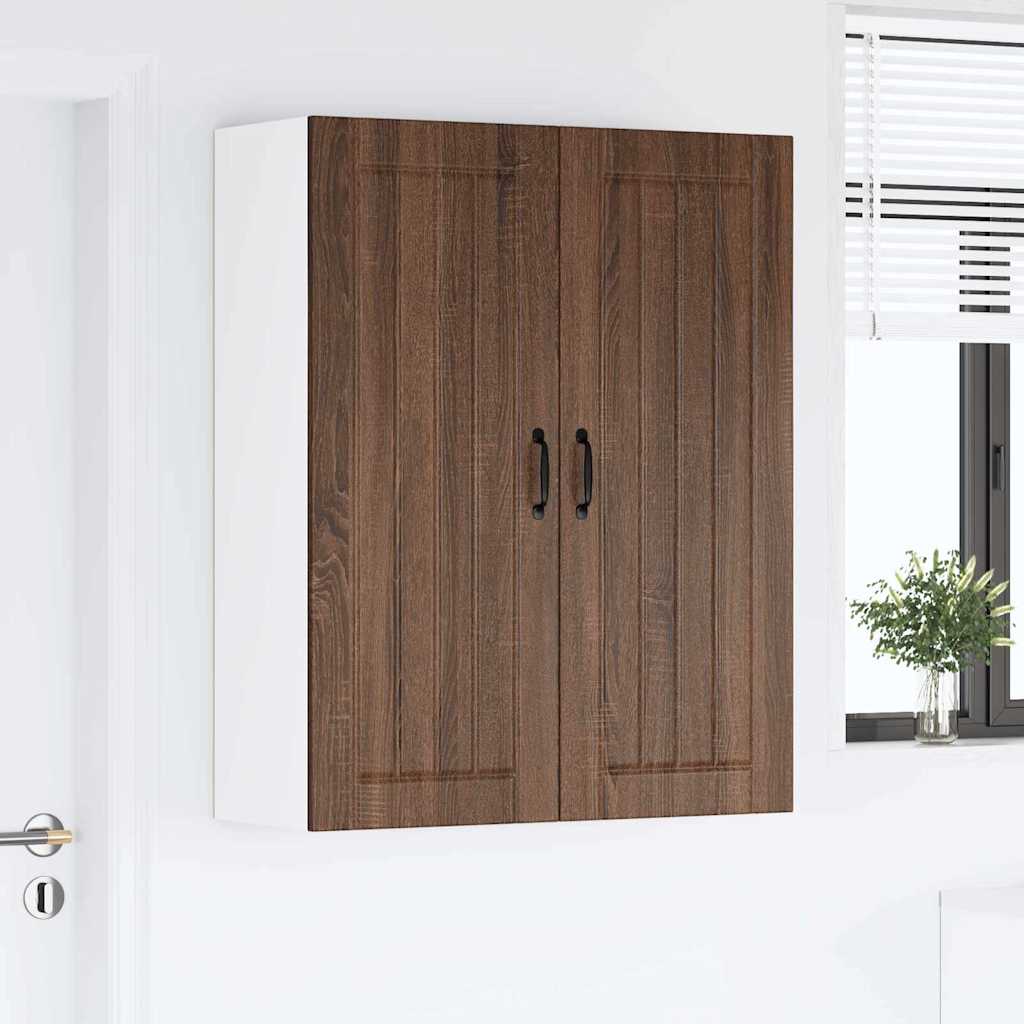 Küchenwandschrank mit Regal Braun Eichen-Optik 80 x 31 x 100 cm