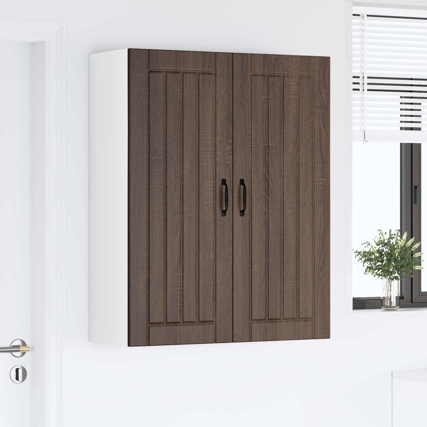 Wandschrank LUCCA Brauneiche 80 x 31 x 100 cm Holzwerkstoff