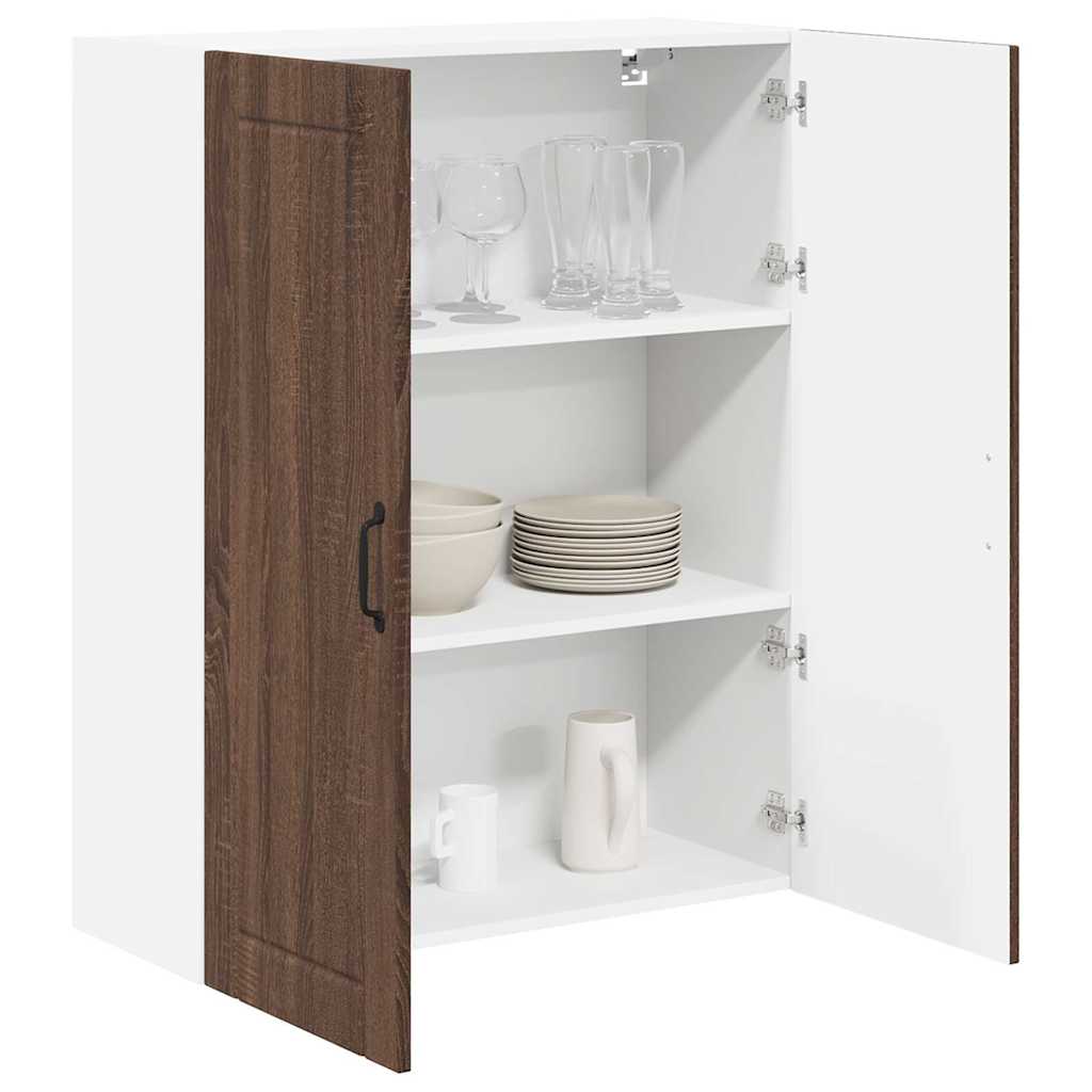 Küchenwandschrank mit Regal Braun Eichen-Optik 80 x 31 x 100 cm