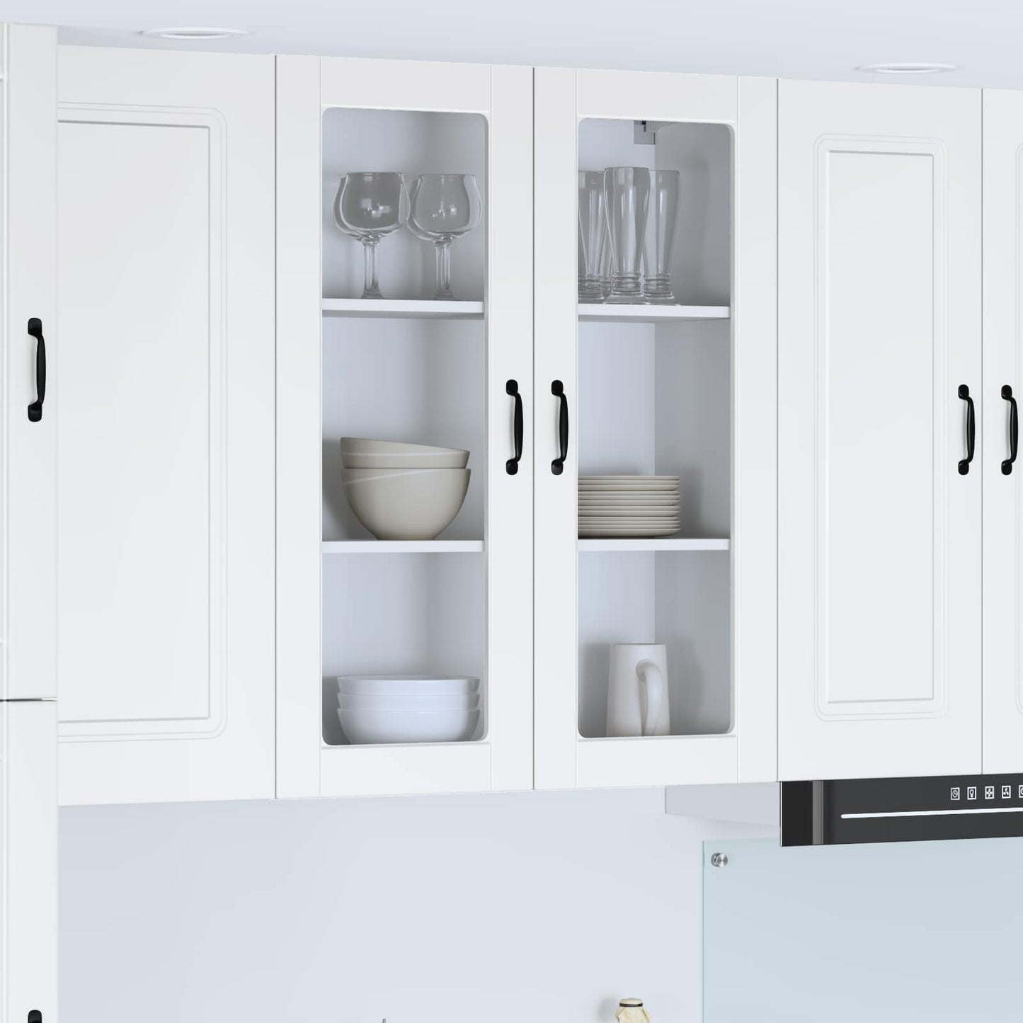 Wandglas-Schrank LUCCA Weiß 80 x 31 x 100 cm Holzwerkstoff
