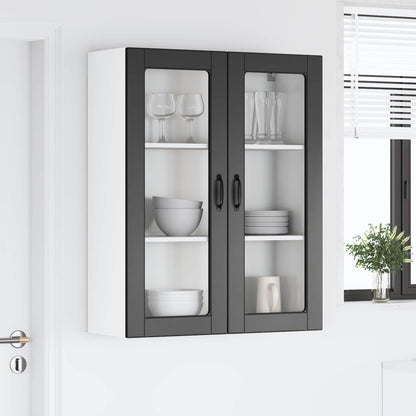 Wandglas-Schrank LUCCA Schwarz 80 x 31 x 100 cm Holzwerkstoff