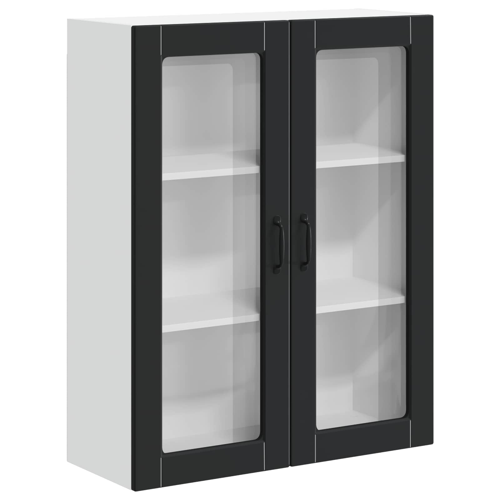 Wandglas-Schrank LUCCA Schwarz 80 x 31 x 100 cm Holzwerkstoff