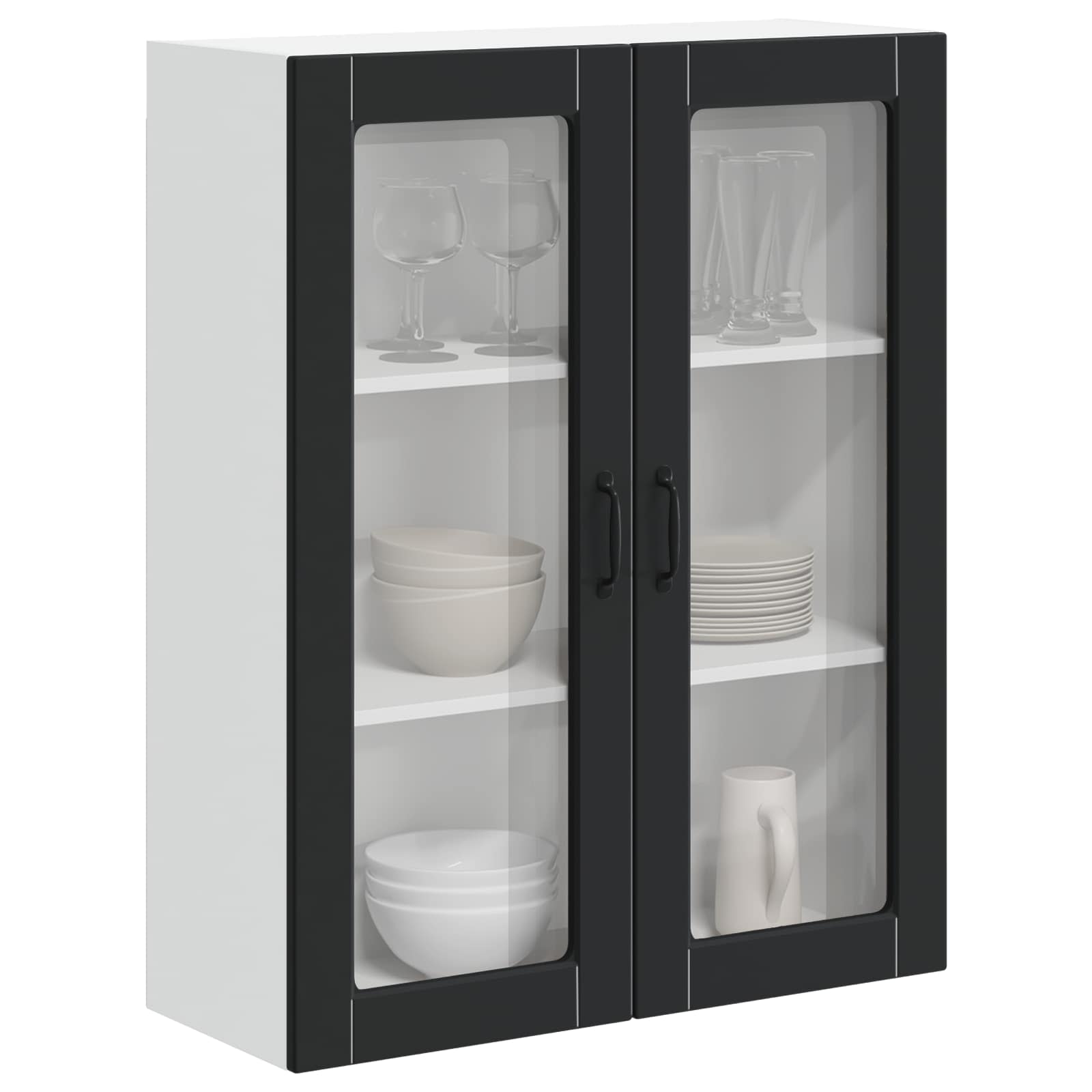 Wandglas-Schrank LUCCA Schwarz 80 x 31 x 100 cm Holzwerkstoff