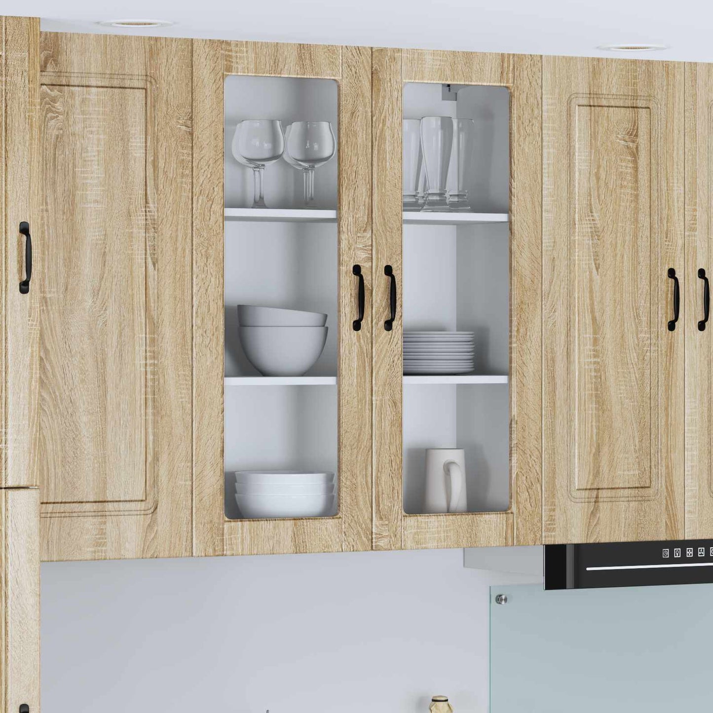 Wandglas-Schrank LUCCA Sonoma-Eiche 80 x 31 x 100 cm