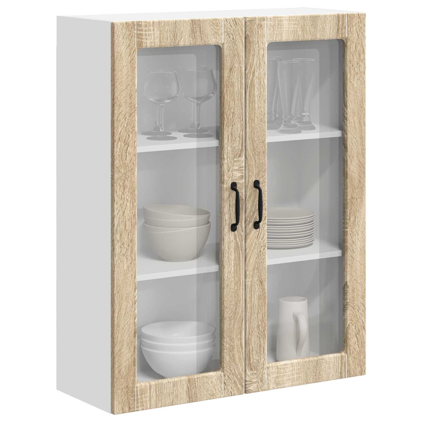 Wandglas-Schrank LUCCA Sonoma-Eiche 80 x 31 x 100 cm