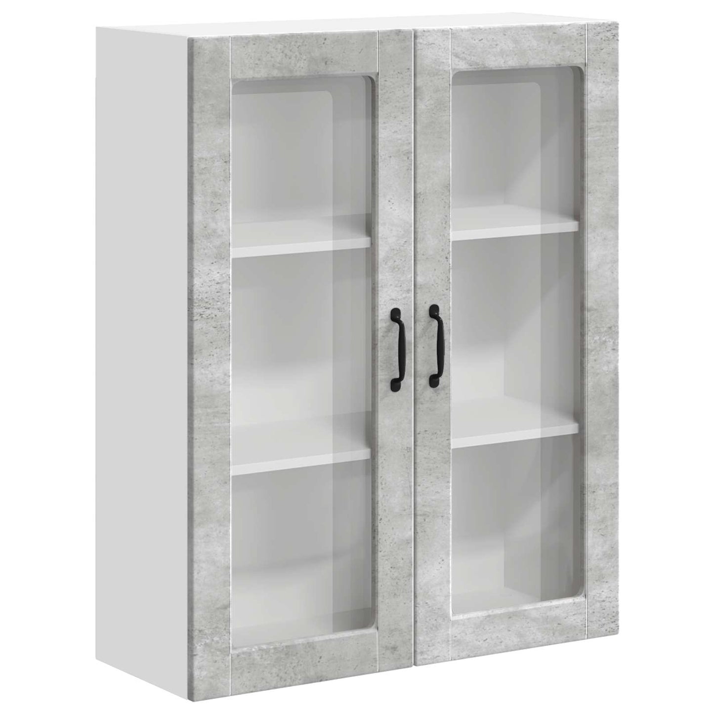 Wandglas-Schrank LUCCA Betongrau 80 x 31 x 100 cm Holzwerkstoff