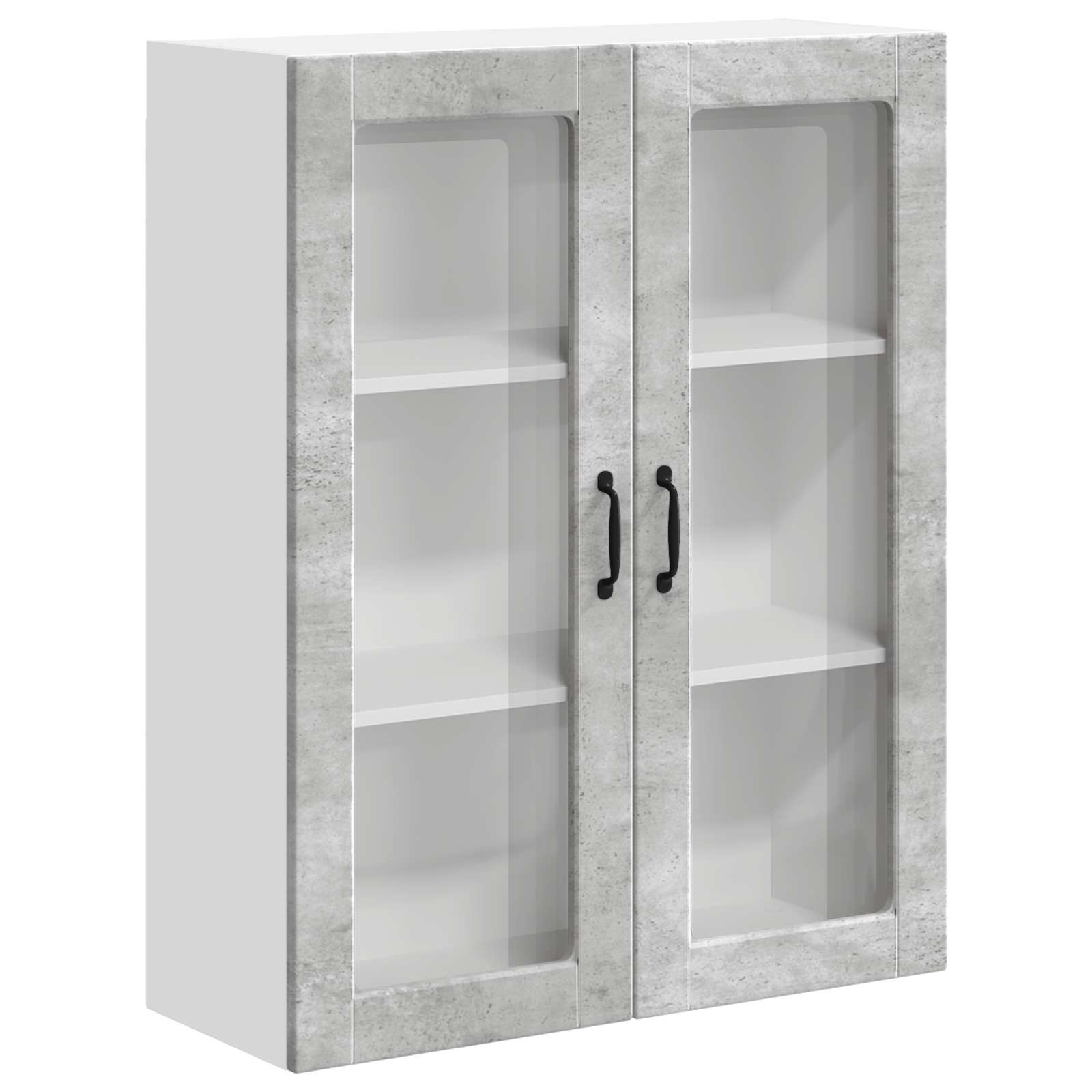 Wandglas-Schrank LUCCA Betongrau 80 x 31 x 100 cm Holzwerkstoff