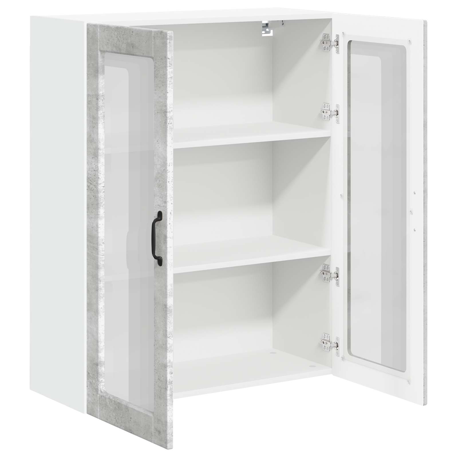 Wandglas-Schrank LUCCA Betongrau 80 x 31 x 100 cm Holzwerkstoff