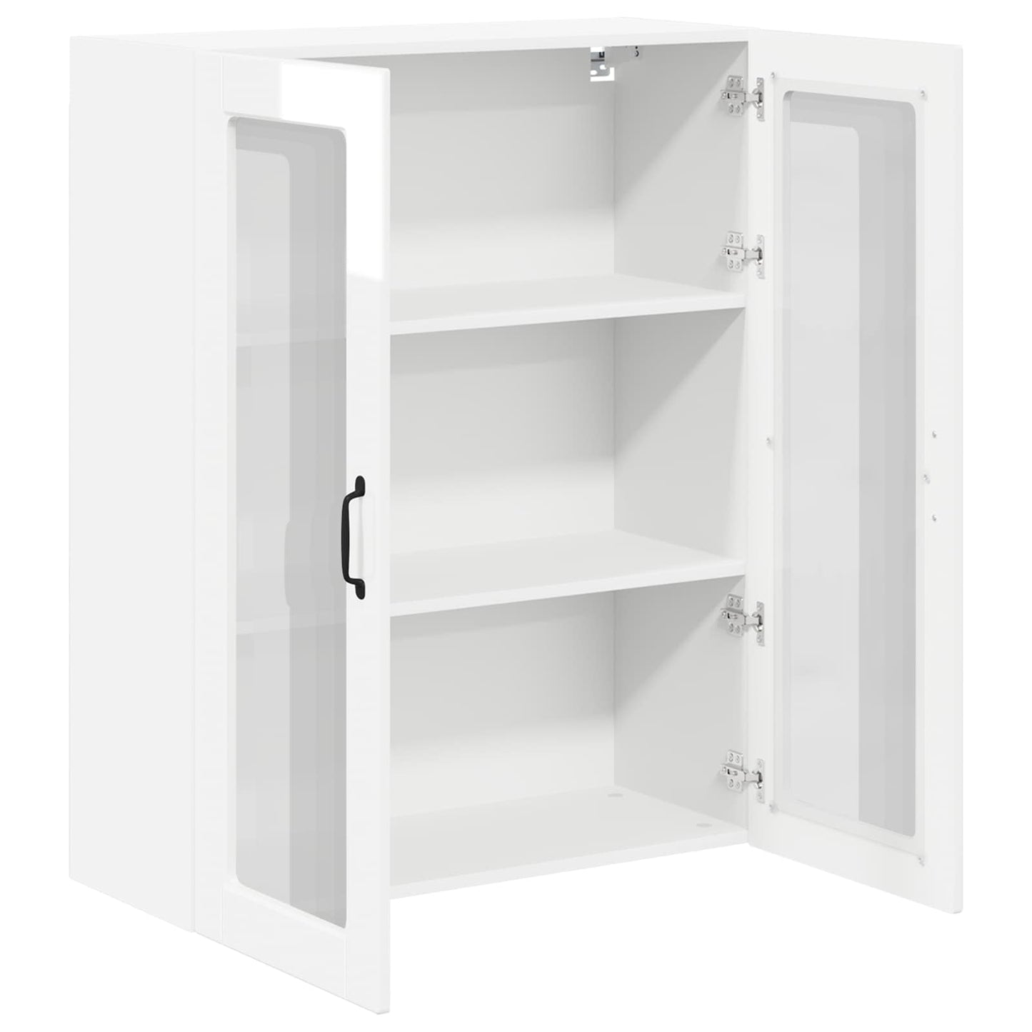 Wandglas-Schrank LUCCA Hochglanz Weiß 80 x 31 x 100 cm