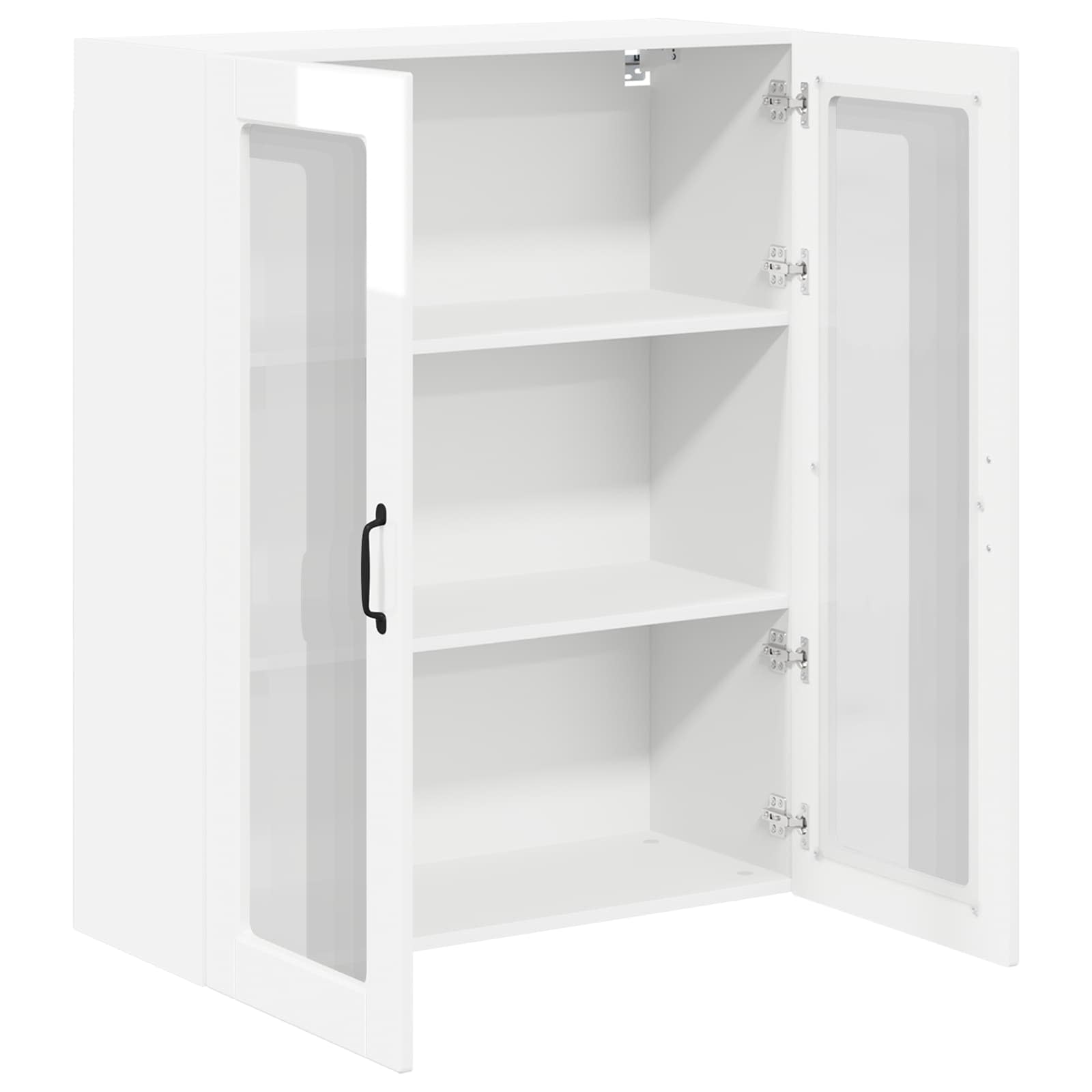Wandglas-Schrank LUCCA Hochglanz Weiß 80 x 31 x 100 cm