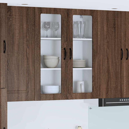 Küchenwandschrank mit Regal Braun Eichen-Optik 80 x 31 x 100 cm
