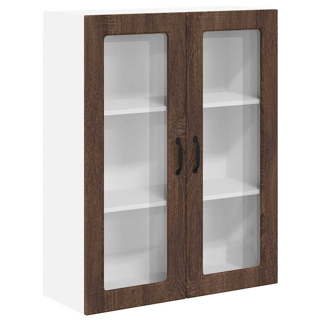 Küchenwandschrank mit Regal Braun Eichen-Optik 80 x 31 x 100 cm