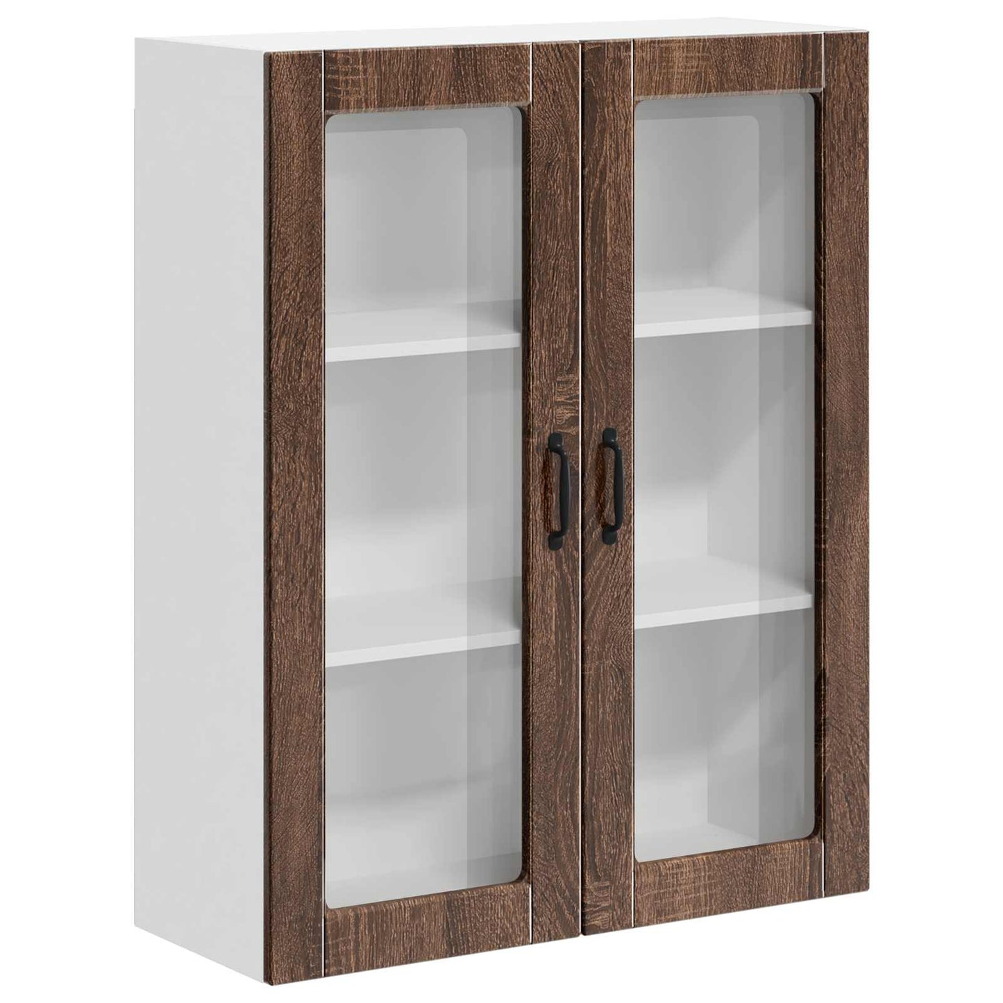 Wandglas-Schrank LUCCA Brauneiche 80 x 31 x 100 cm